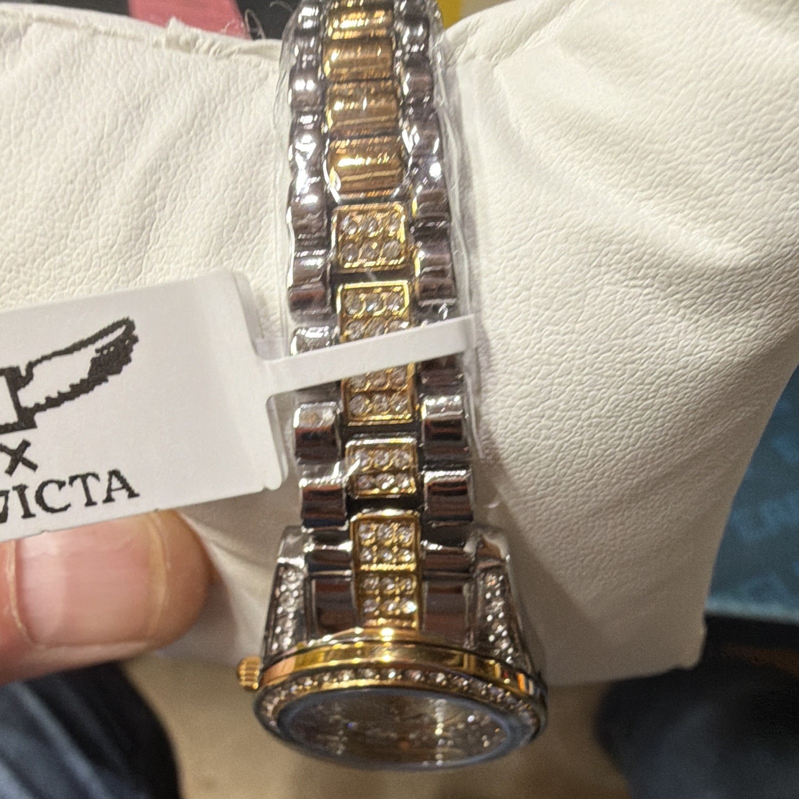 Invicta I-Force Women’s Two-Tone Gold/Silver Crystal Bezel Quartz 30m w/Box