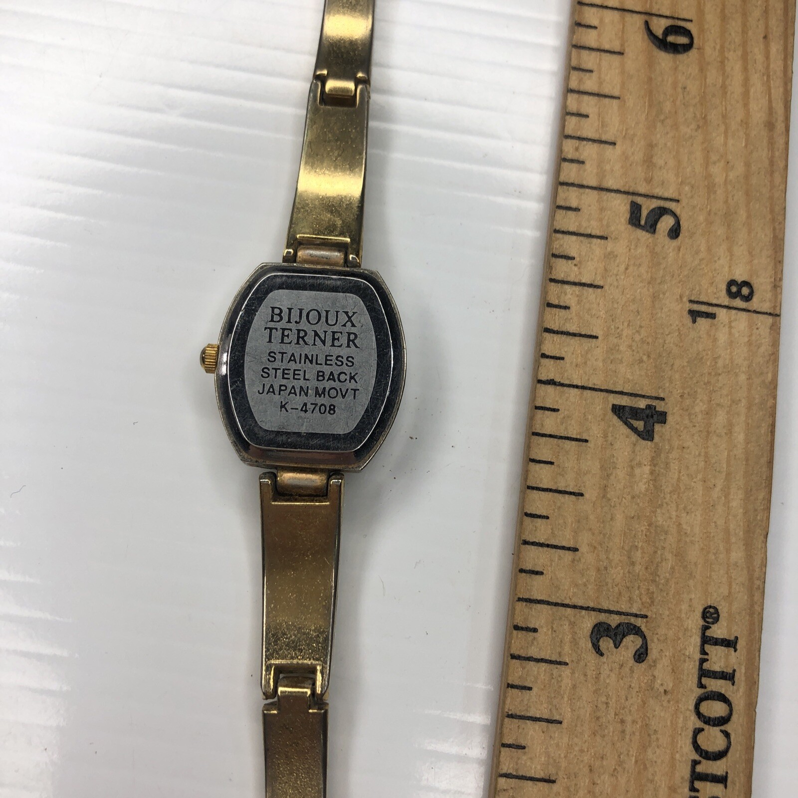 X10 BIJOUX TERNER Japan Stainless K4708 Brushed Gold Ladies Watch Untested