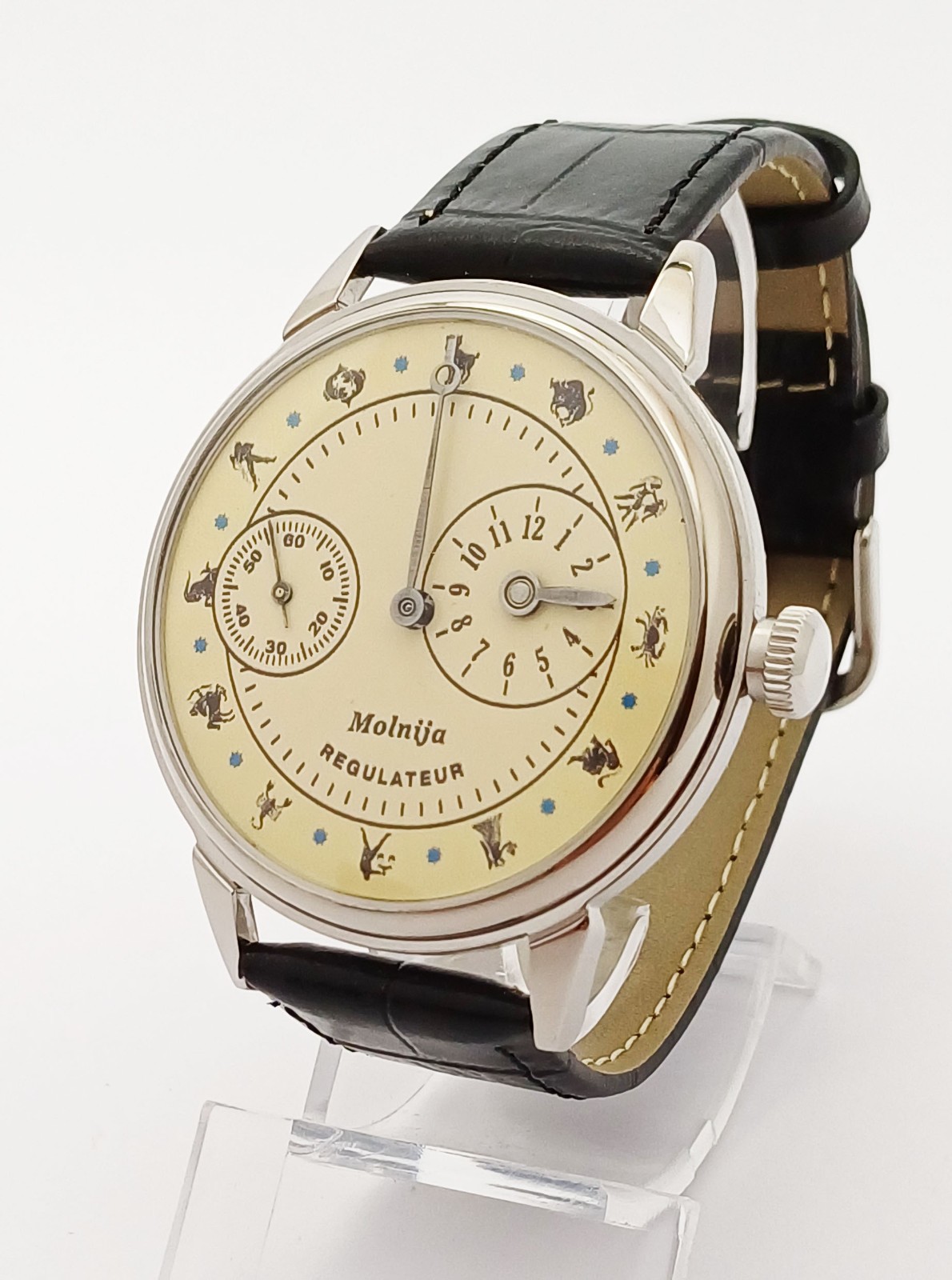 #007 Molnija Regulator Zodiac Signs – Mechanical Wristwatch Molnia USSR Vintage