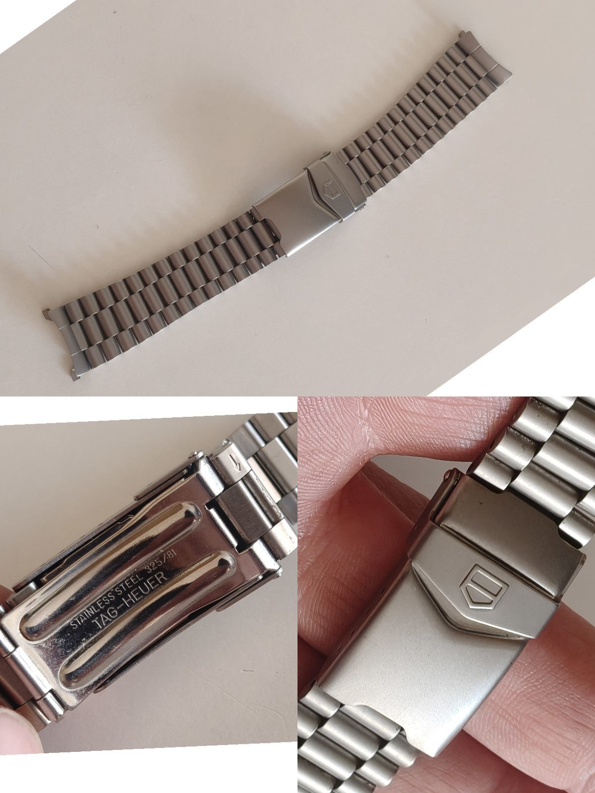 80s TAG HEUER 325/81 VINTAGE WATCH SATIN STEEL BRACELET WATCHES CHRONOGRAPH 20mm