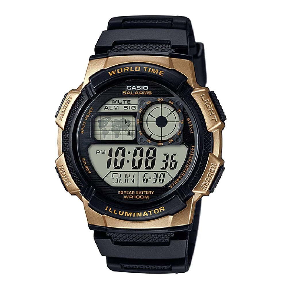 Casio AE1000W-1A3 World Time Chronograph Watch
