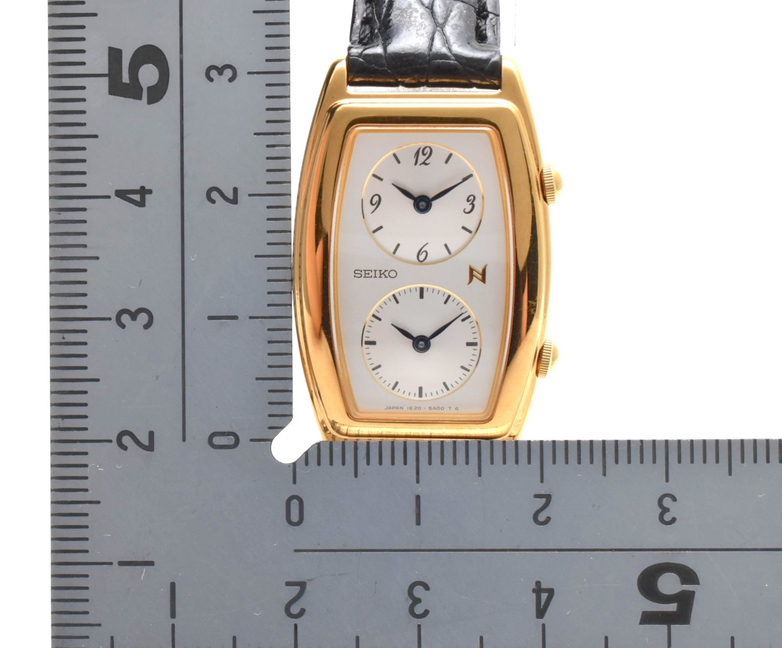 Vintage SEIKO Noie 1E20-3A00 21mm Dual Time Gold Quartz Women’s Watch JAPAN