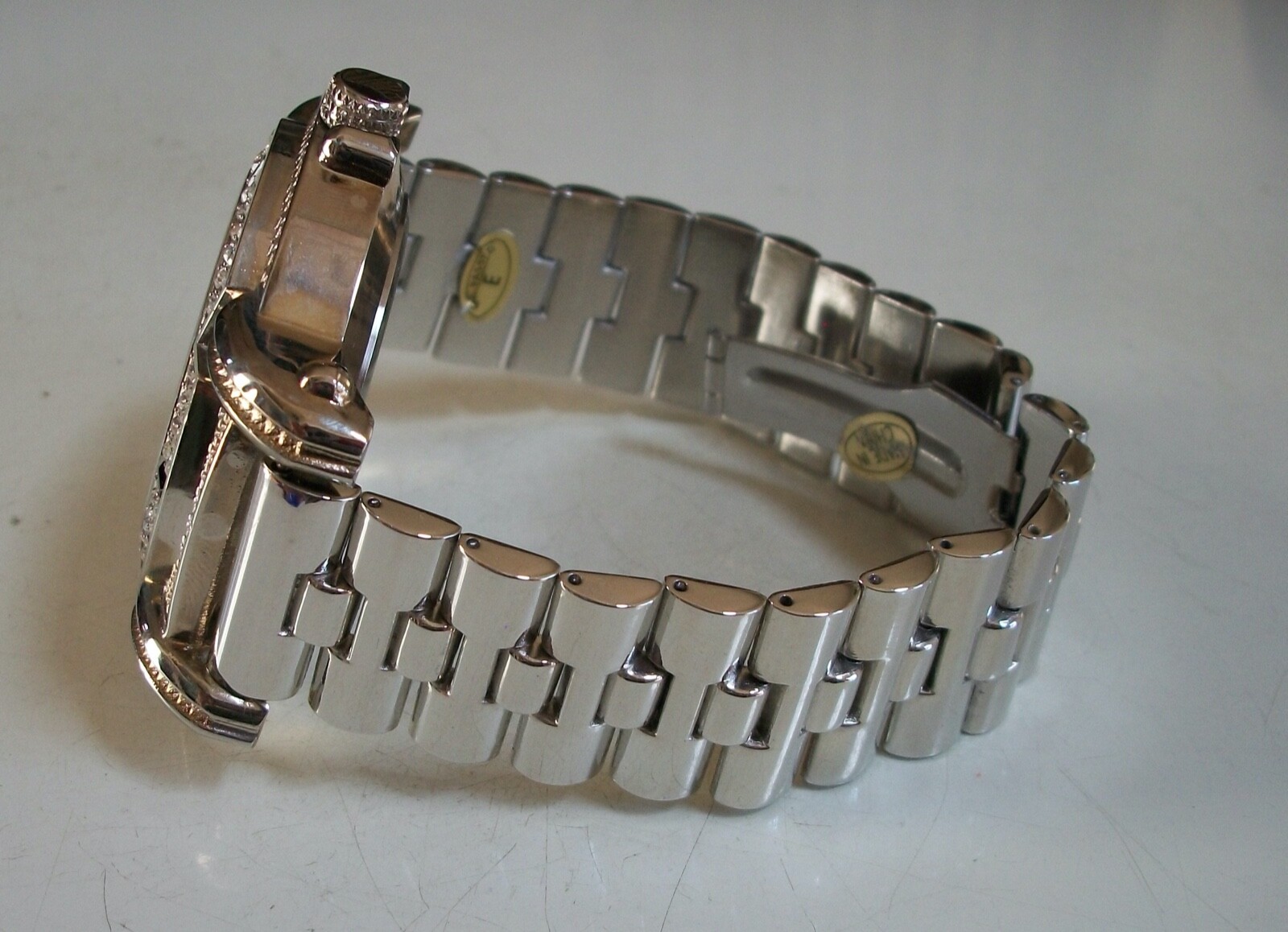 Men’s Black & Silver Dial Silver Finish Bling Fashion Dressy Party Watch