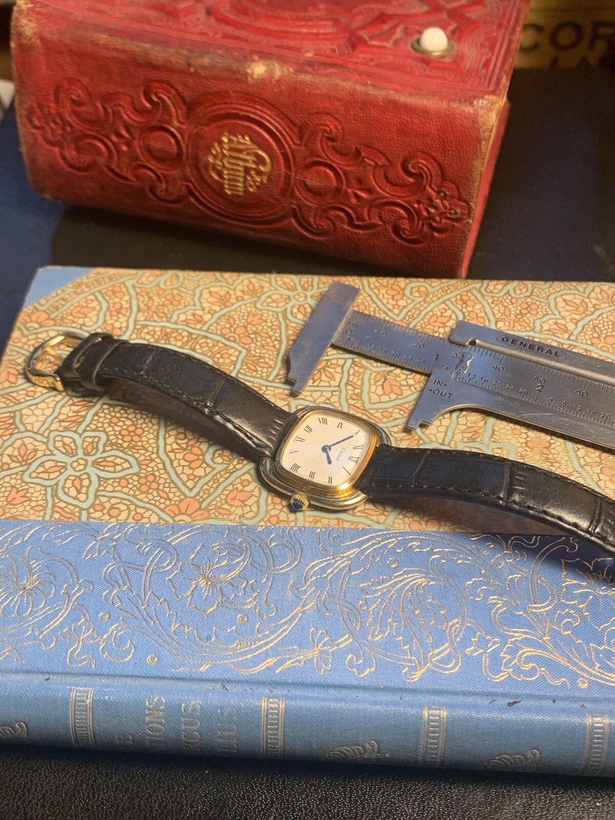 Rare Cartier 18k Manual Wind Enamel Dial