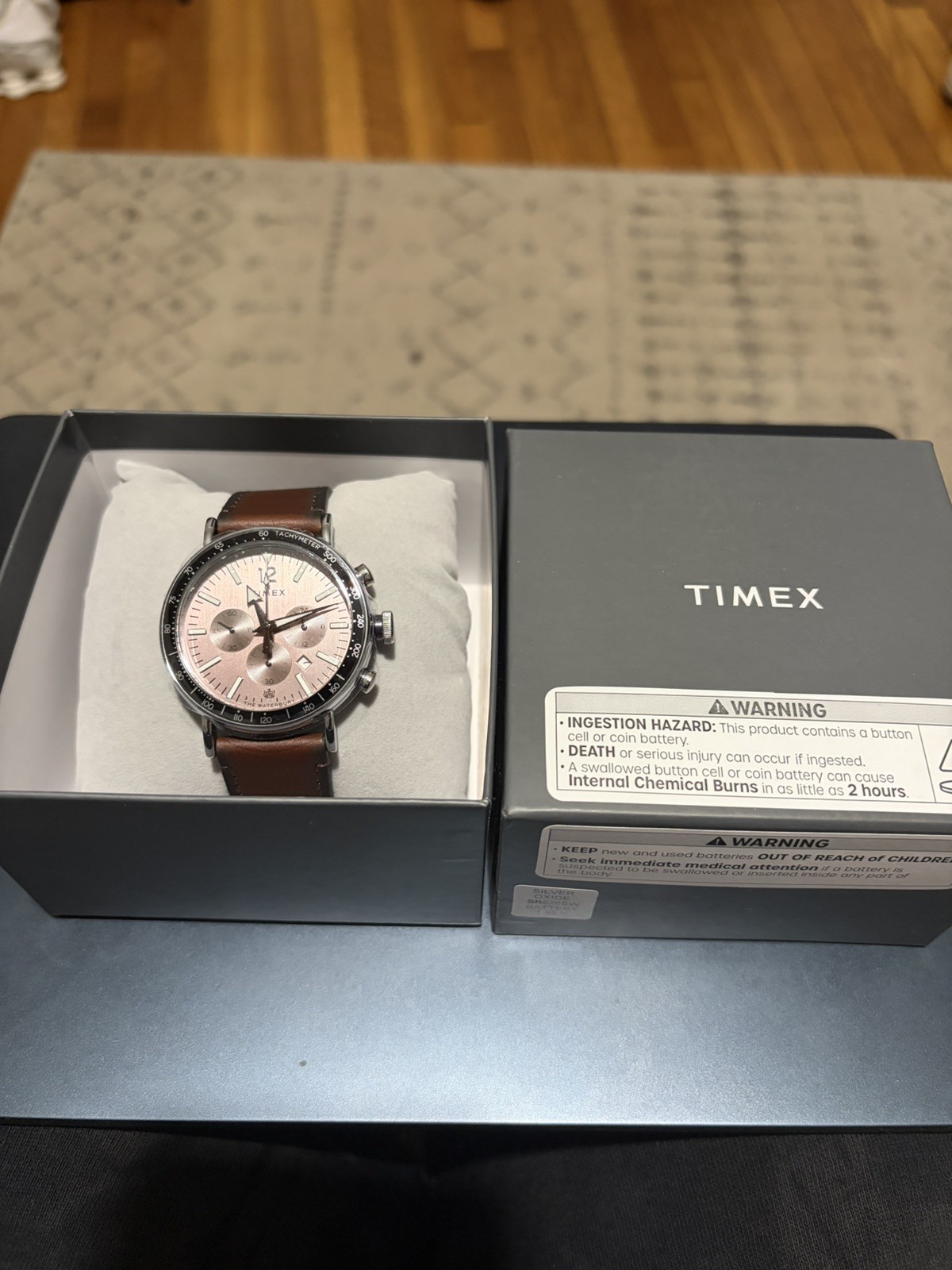Timex Waterbury Chronograph Quartz Brown Dial Leather Strap Watch TW2W47300
