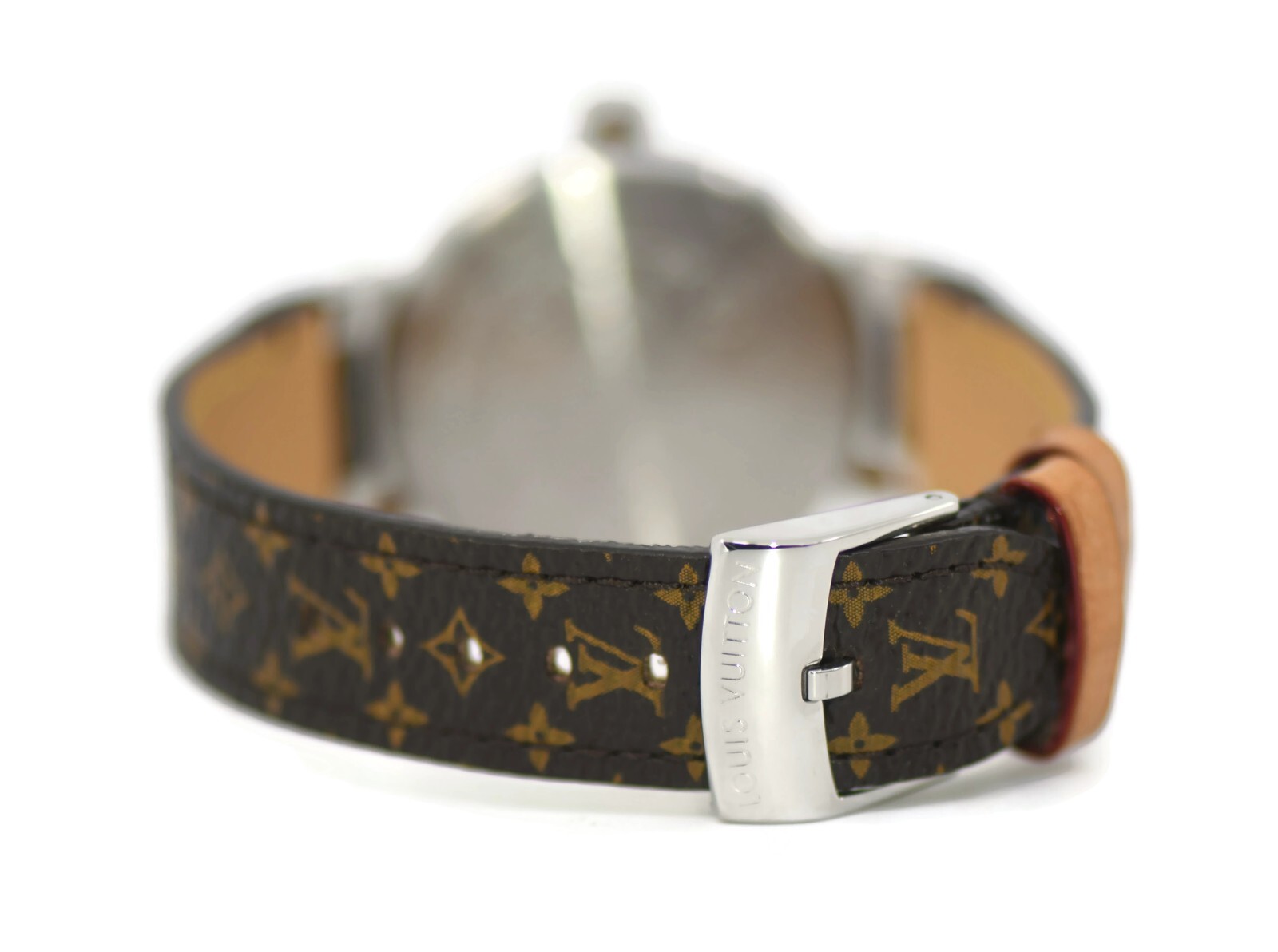 Louis Vuitton Tambour GMT Stainless Steel Watch Q1131