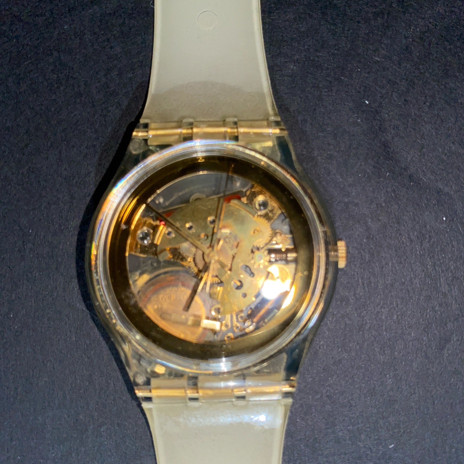 Swatch GOLDEN JELLY WATCH WITH ORIGINAL PACKAGING 1992 Collector Specials