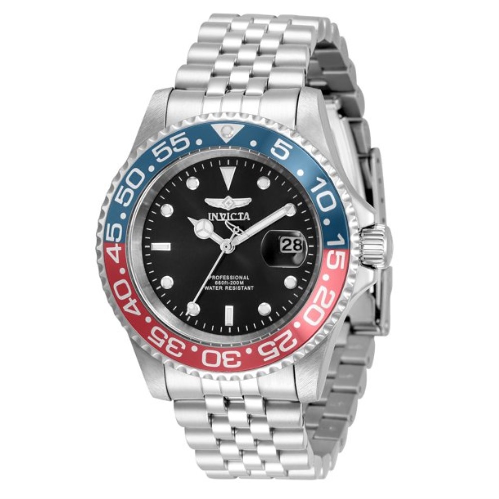Invicta Men’s 34102 Pro Diver Quartz 3 Hand Black Dial Stainless Steel Watch