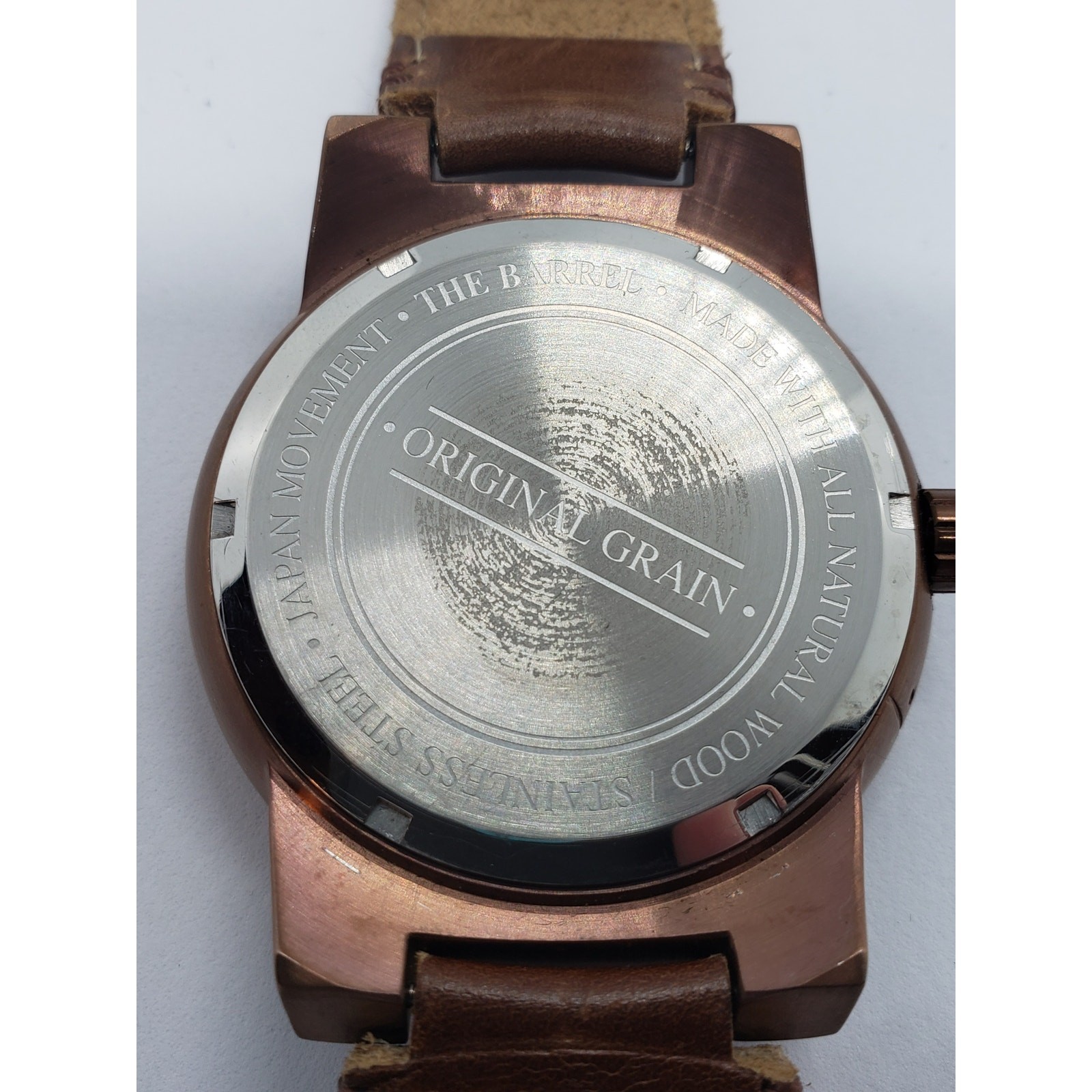 Original Grain Men’s Stainless Steel Wood Watch 47mm Barrel