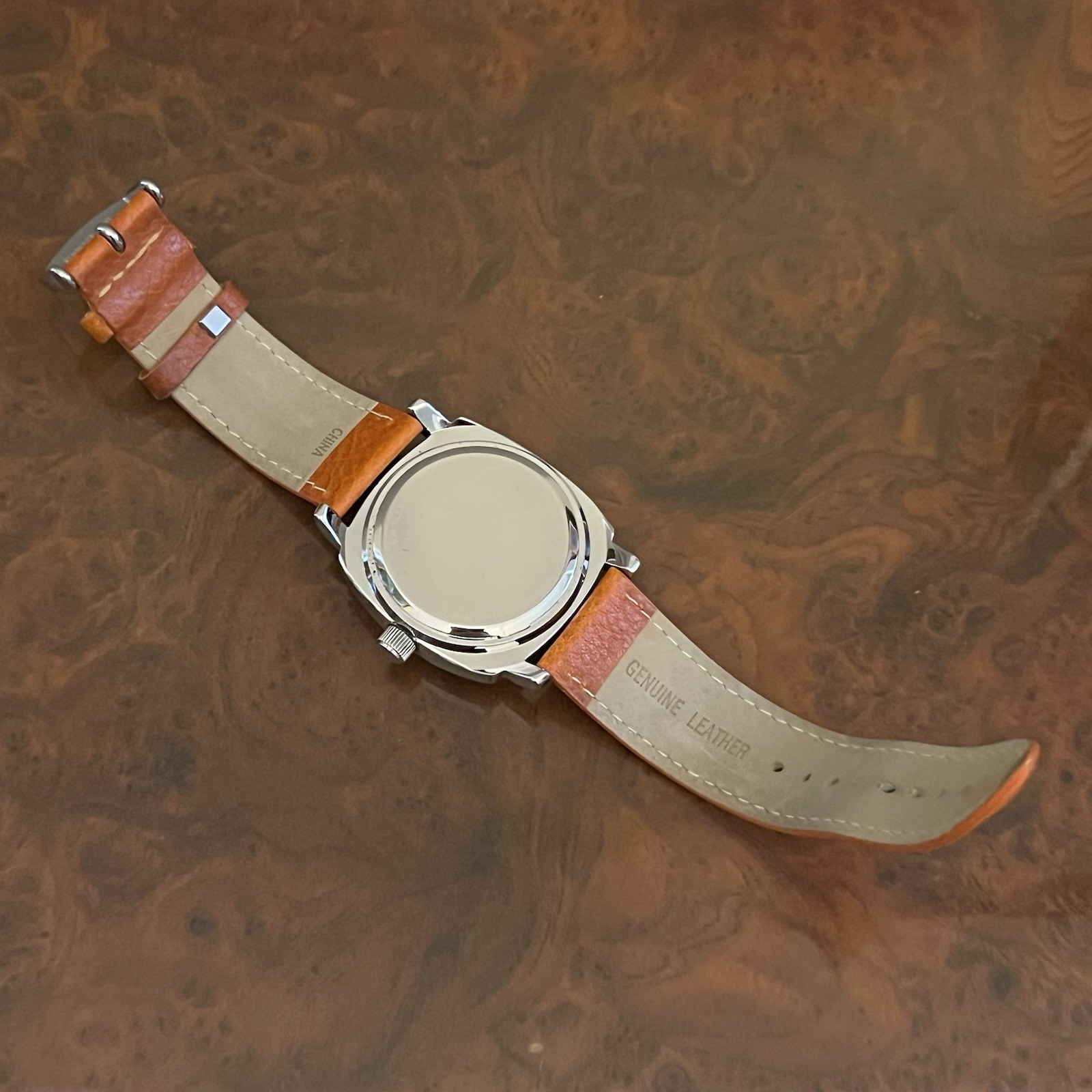 Joan Rivers Watch Women Blue Orange Silver Tone Leather Classics Chunky Vintage