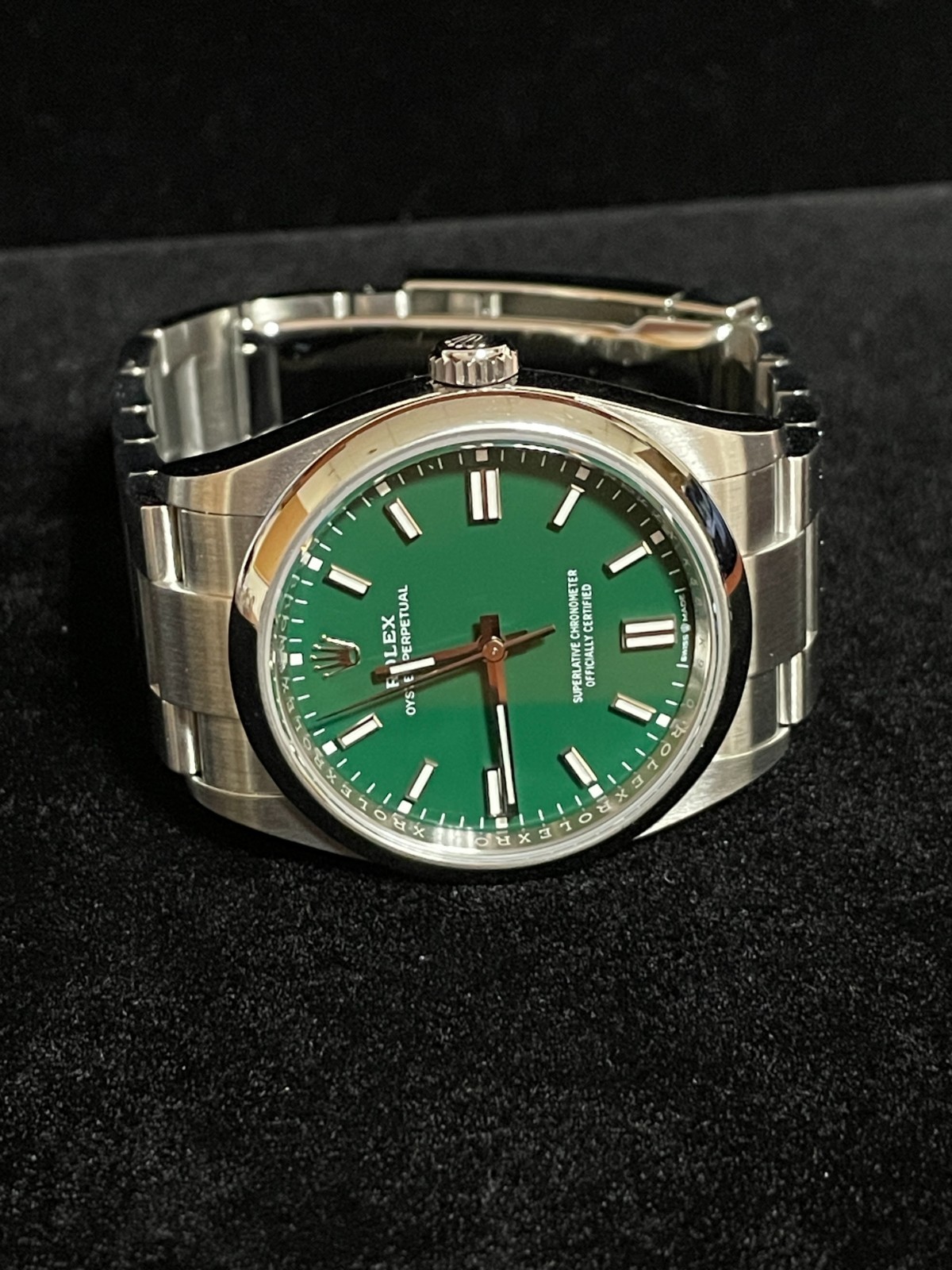 2022 Rolex Oyster Perpetual 126000 Green Dial SS Oyster With Papers 36mm