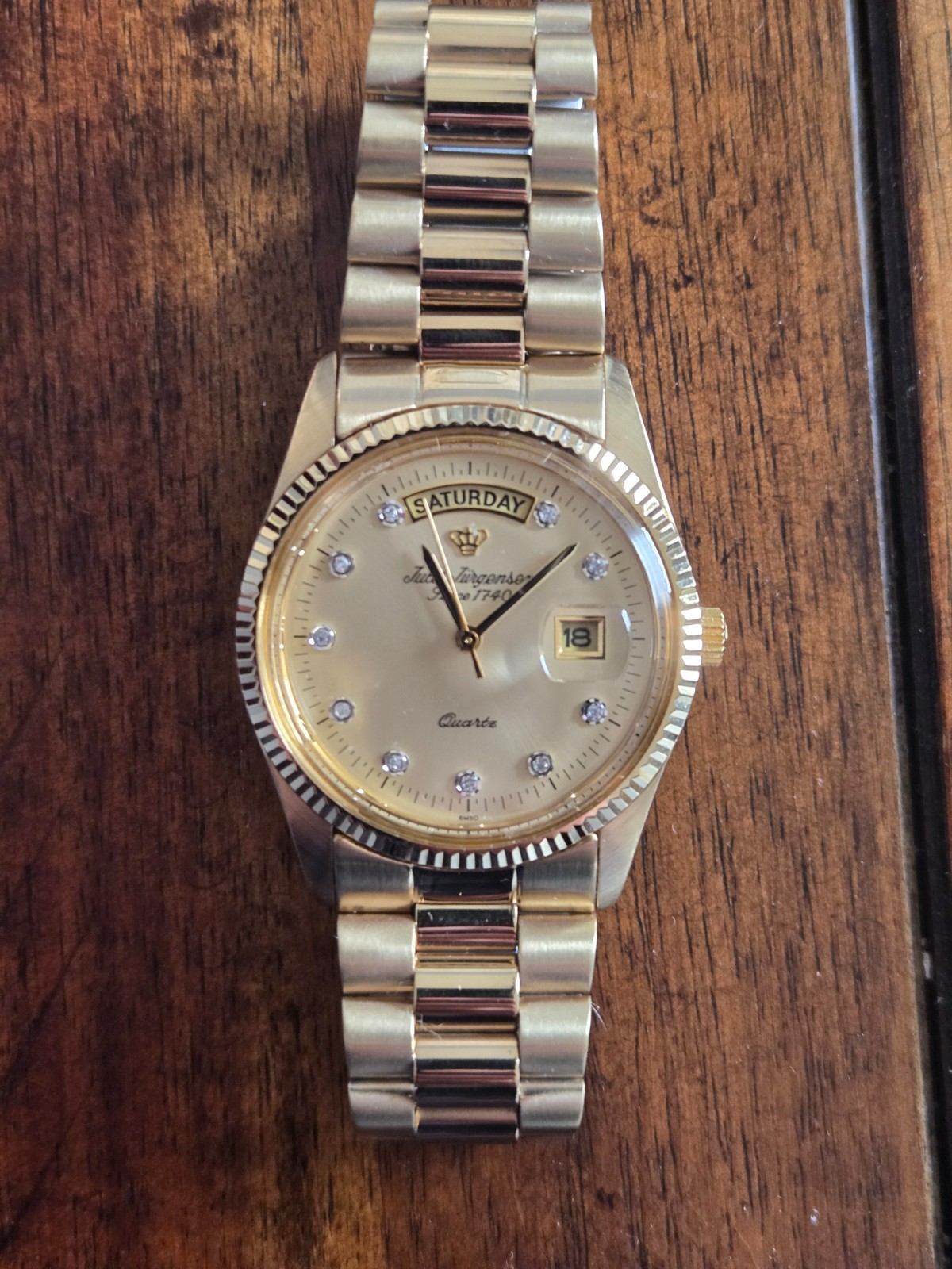 Gold Color Jules Jurgensen 6M50 7678S 7184 Slightly Used Need Battery