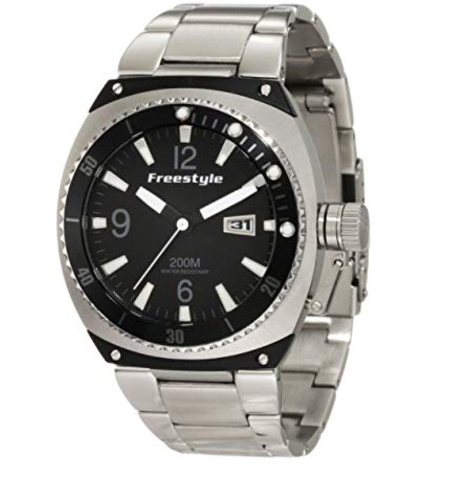 Freestyle Men’s Silver Black Trench Luminous Watch F1161