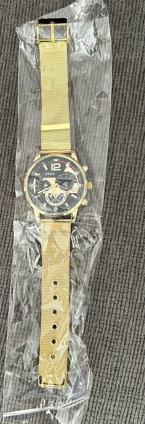 DEYROS Men’s Calendar Quartz Watch Fashion Business with Mesh Strap.