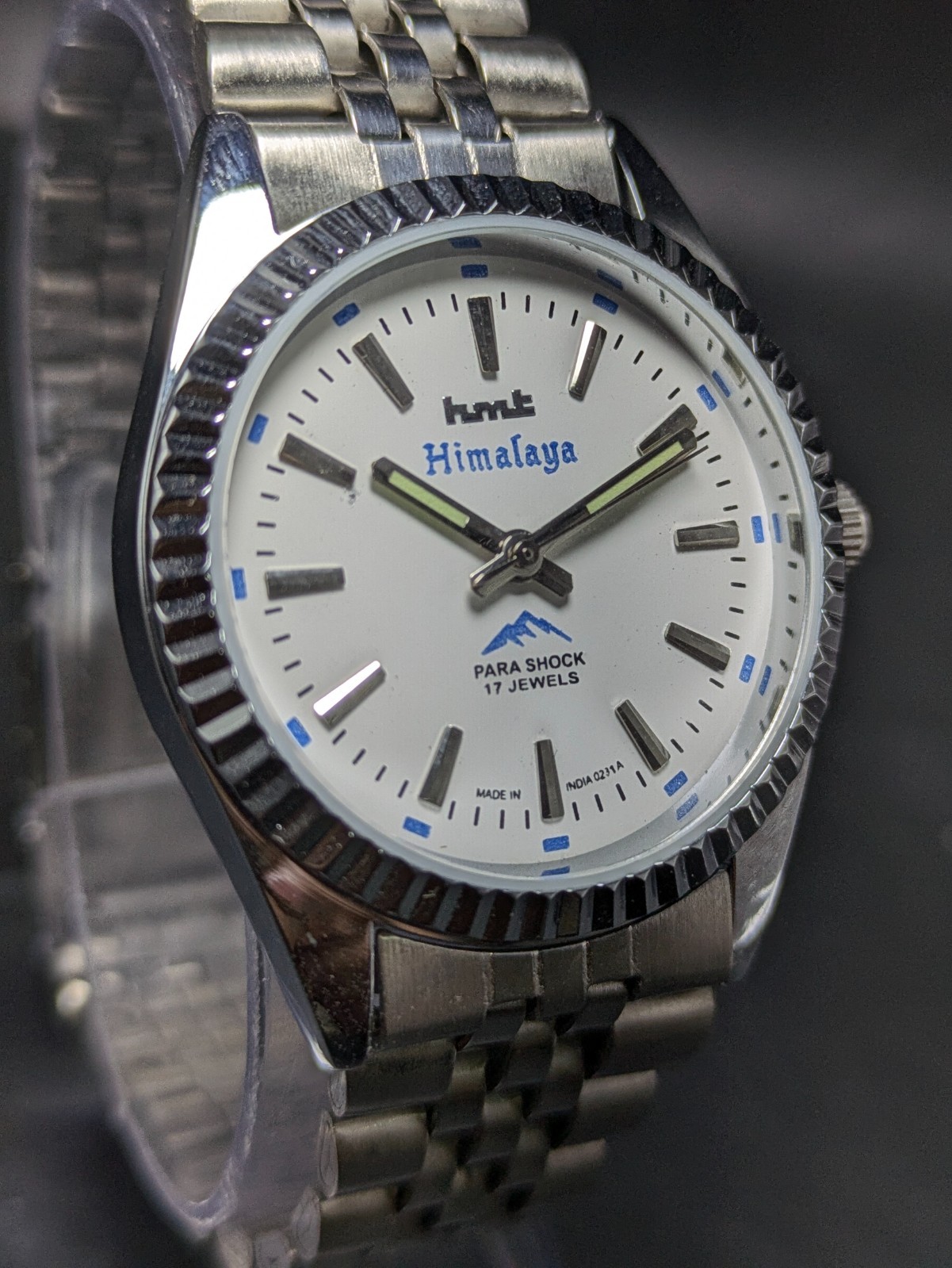 vintage HMT HIMALAYA manual winding 17 jewels white dial men’s watch
