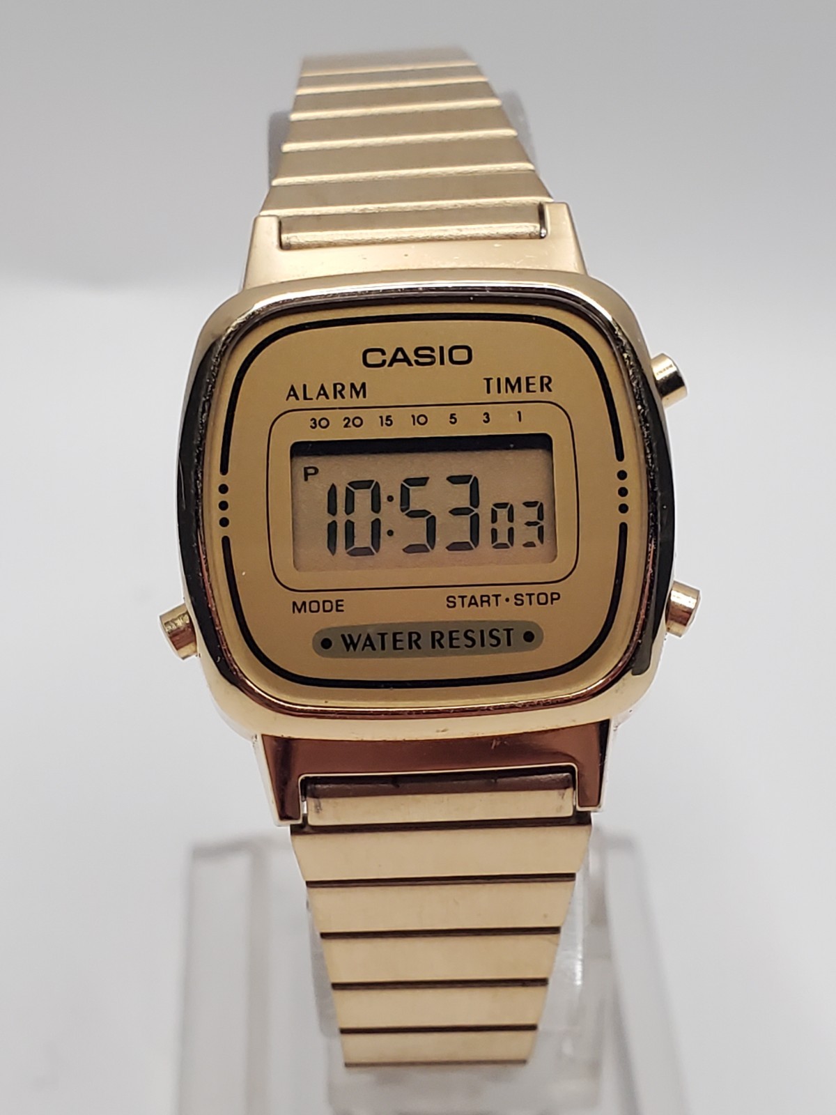 Woman’s Casio Digital LA670W Gold Tone – Water Resistant