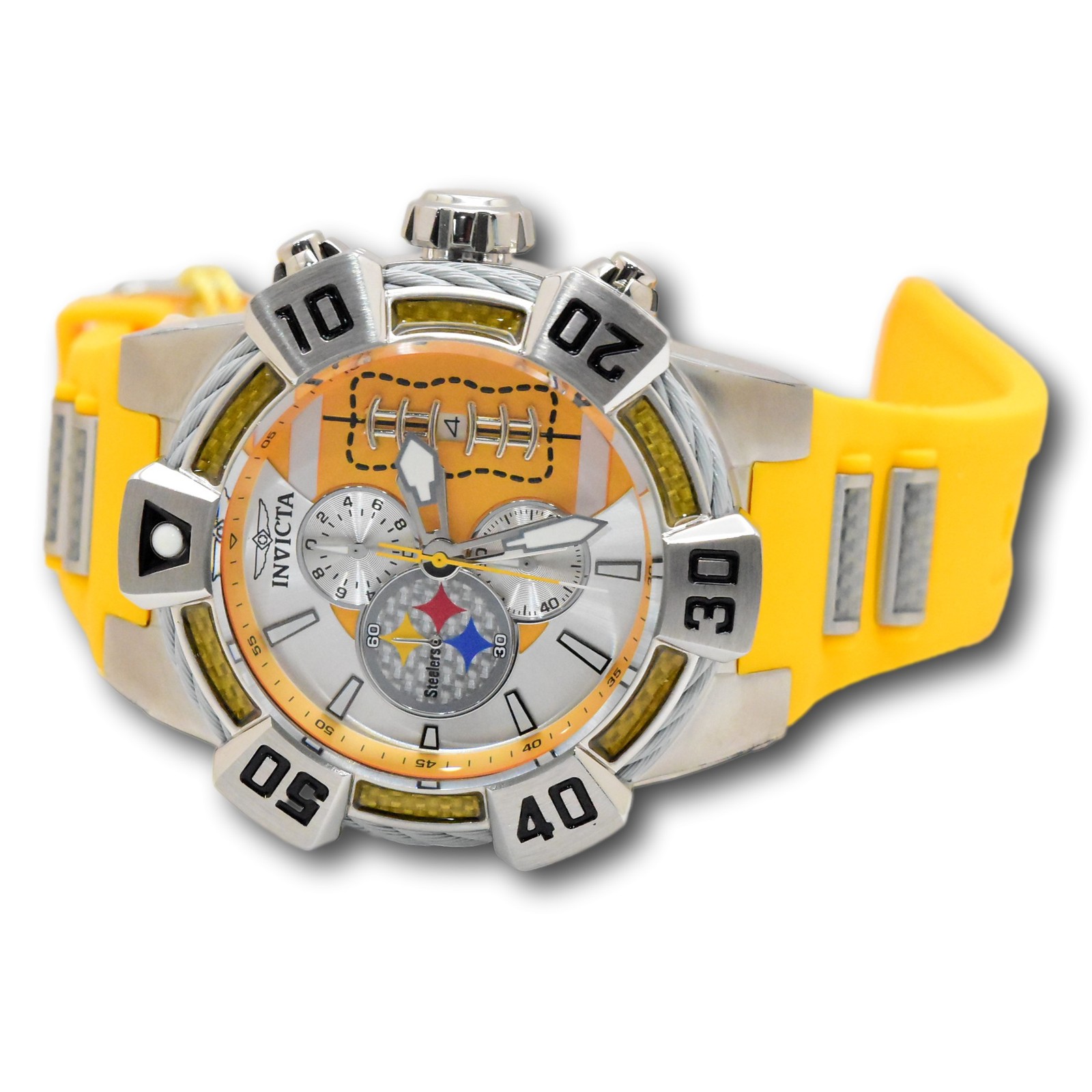 **Runs Slow** Invicta NFL Pittsburgh Steelers Men’s 52mm Chrono Watch 41574
