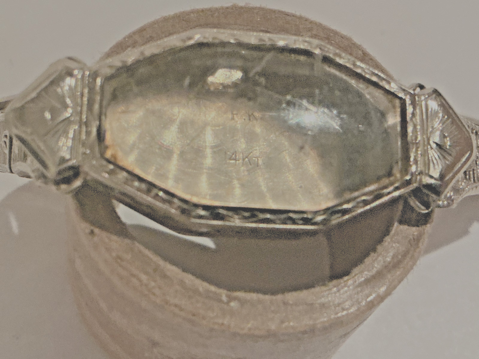 1925 ORIGINAL ABRA WATCH Co. 14K WHITE GOLD ART DECO LADIES WATCH