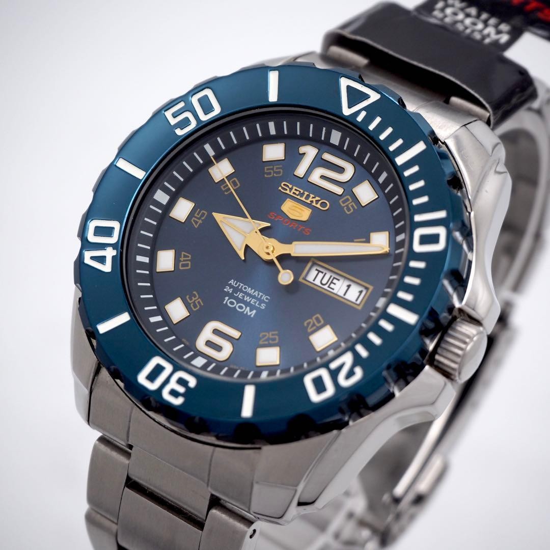 Seiko SRPB37K1 4R36-06B0 Automatic 44mm Navy SS With Box Mens Watch