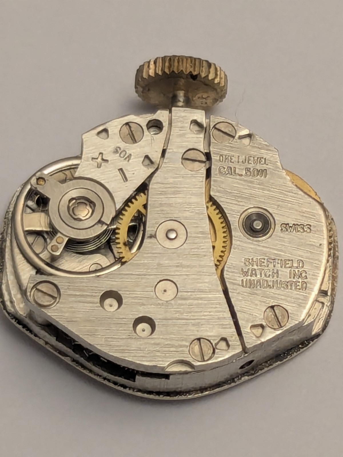 Vintage 1950s Sheffield Gold Tone 1 Jewel Manual Watch