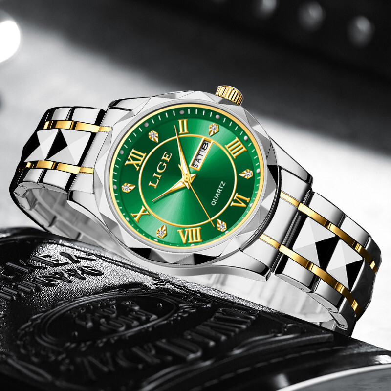 Men’s Casual Watch Stainless Steel Quartz Date Waterproof Business Wristwatch