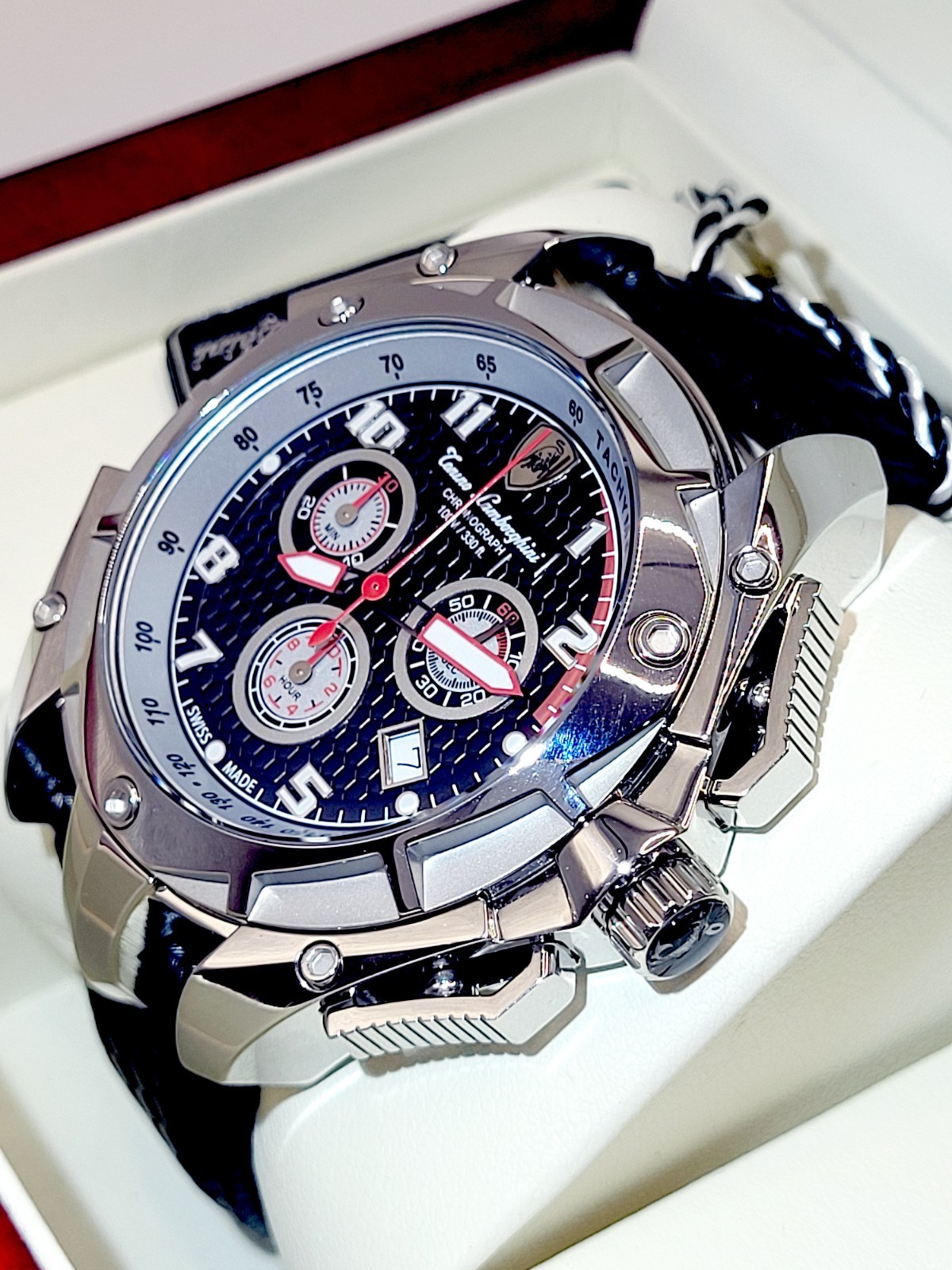 $2271 Swiss, Rare [NEW] 48mm Tonino Lamborghini TL 3401 Tachometer Quartz Watch