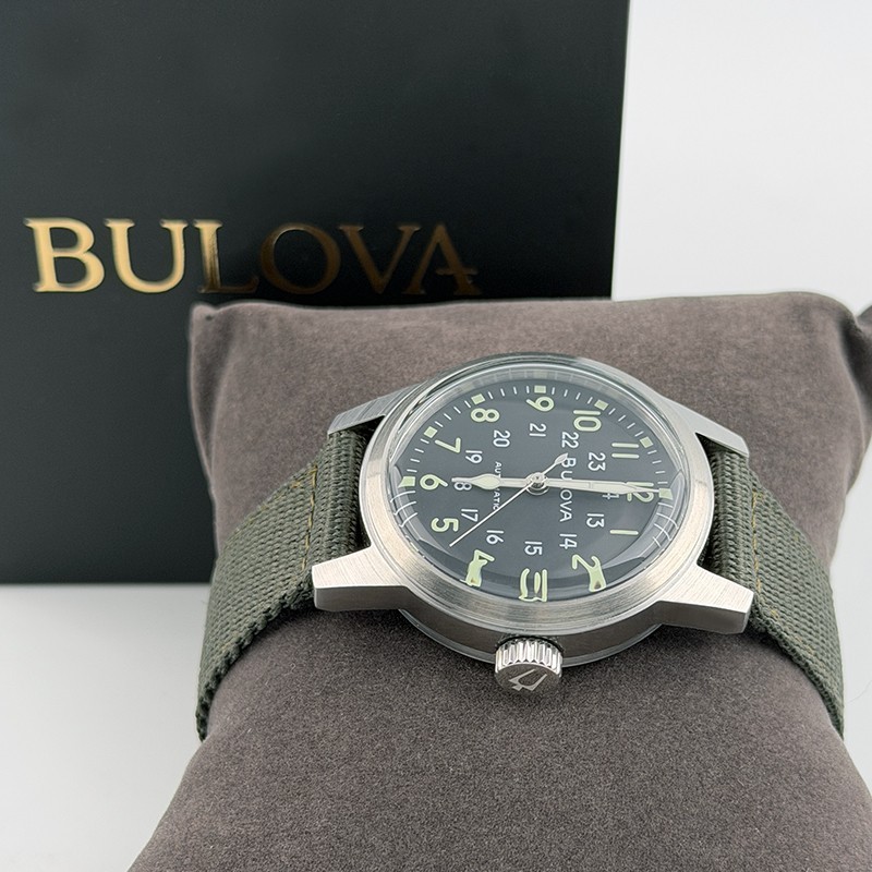 Bulova VWI Special Edition Hack Men’s New Black Dial Automatic Watch 38MM 96A259