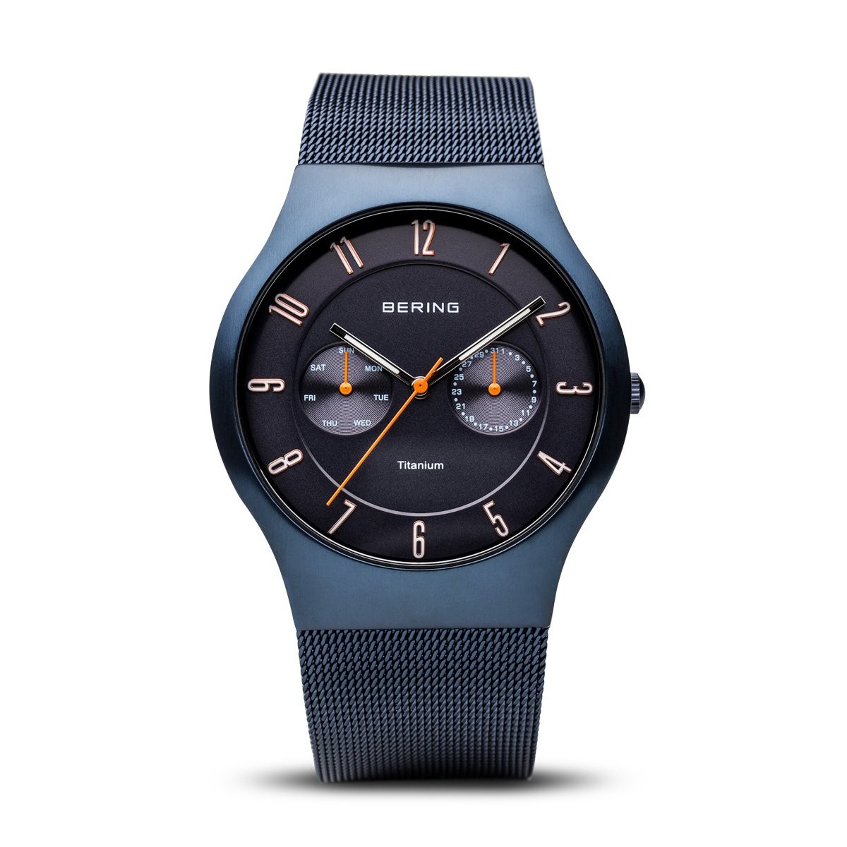 BERING 11939-393 Titanium Collection Quartz Watch 39mm Blue Dial
