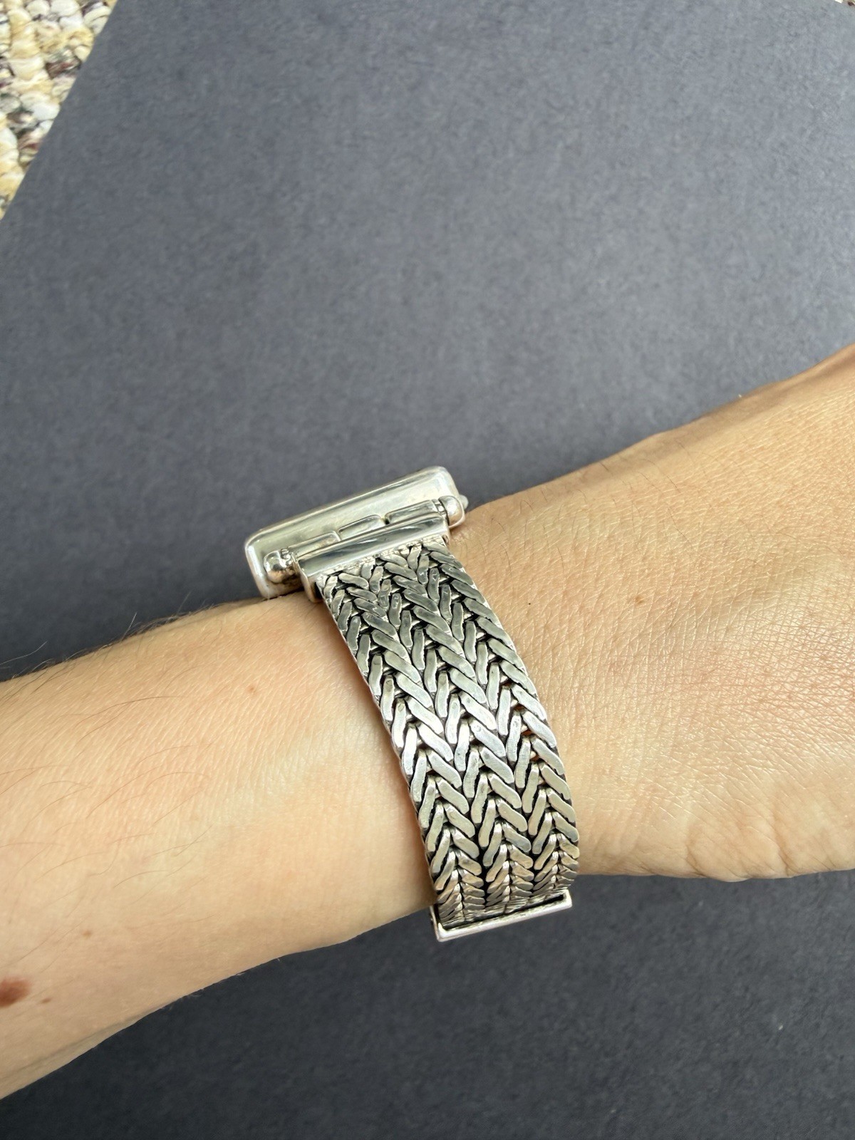 Vintage Ecclissi Sterling Silver 43,4 g Mother of Pearl Mosaic Dial Watch Works