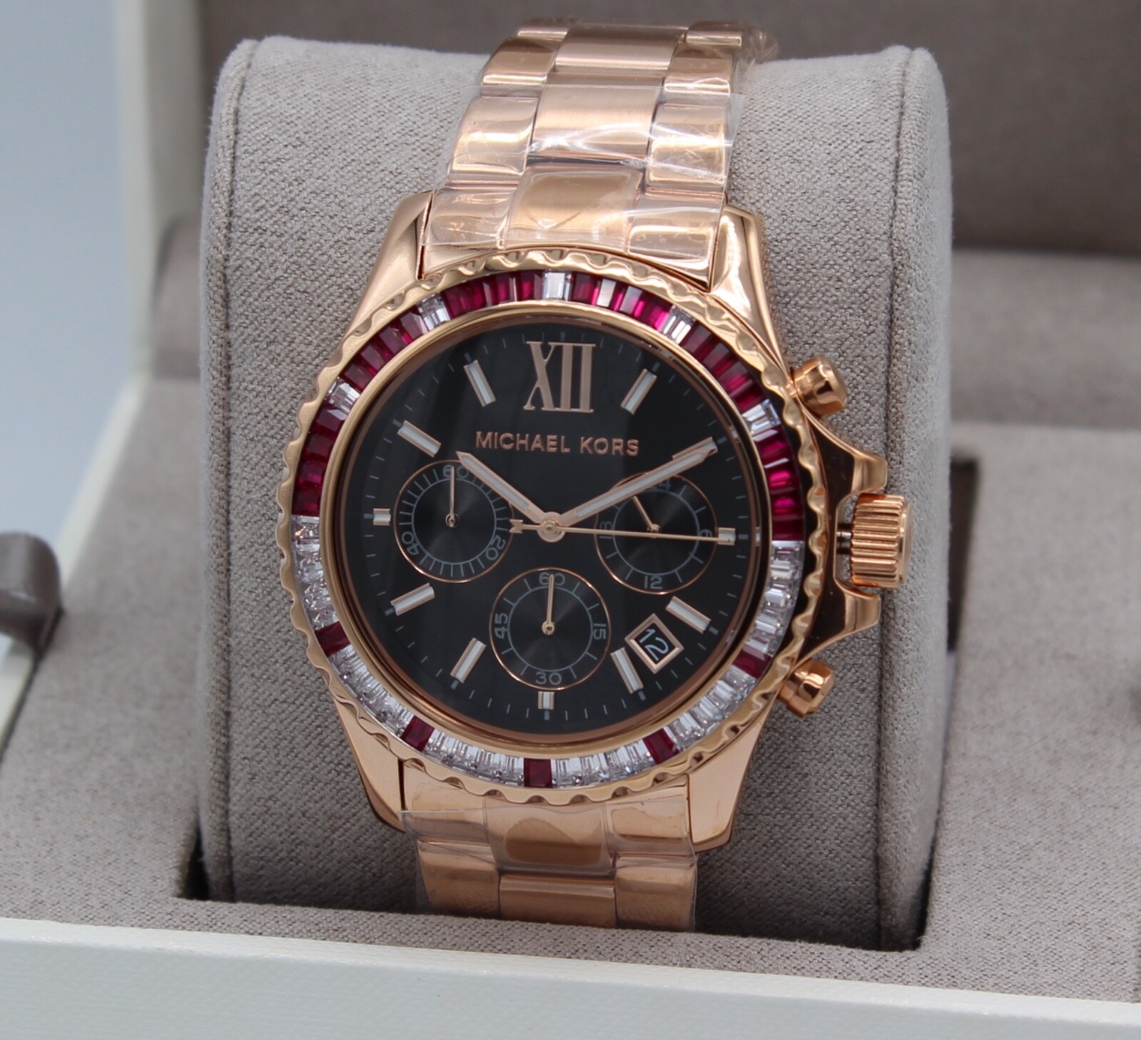 NEW AUTHENTIC MICHAEL KORS EVEREST ROSE GOLD PINK CRYSTALS MK6972 WOMEN’S WATCH