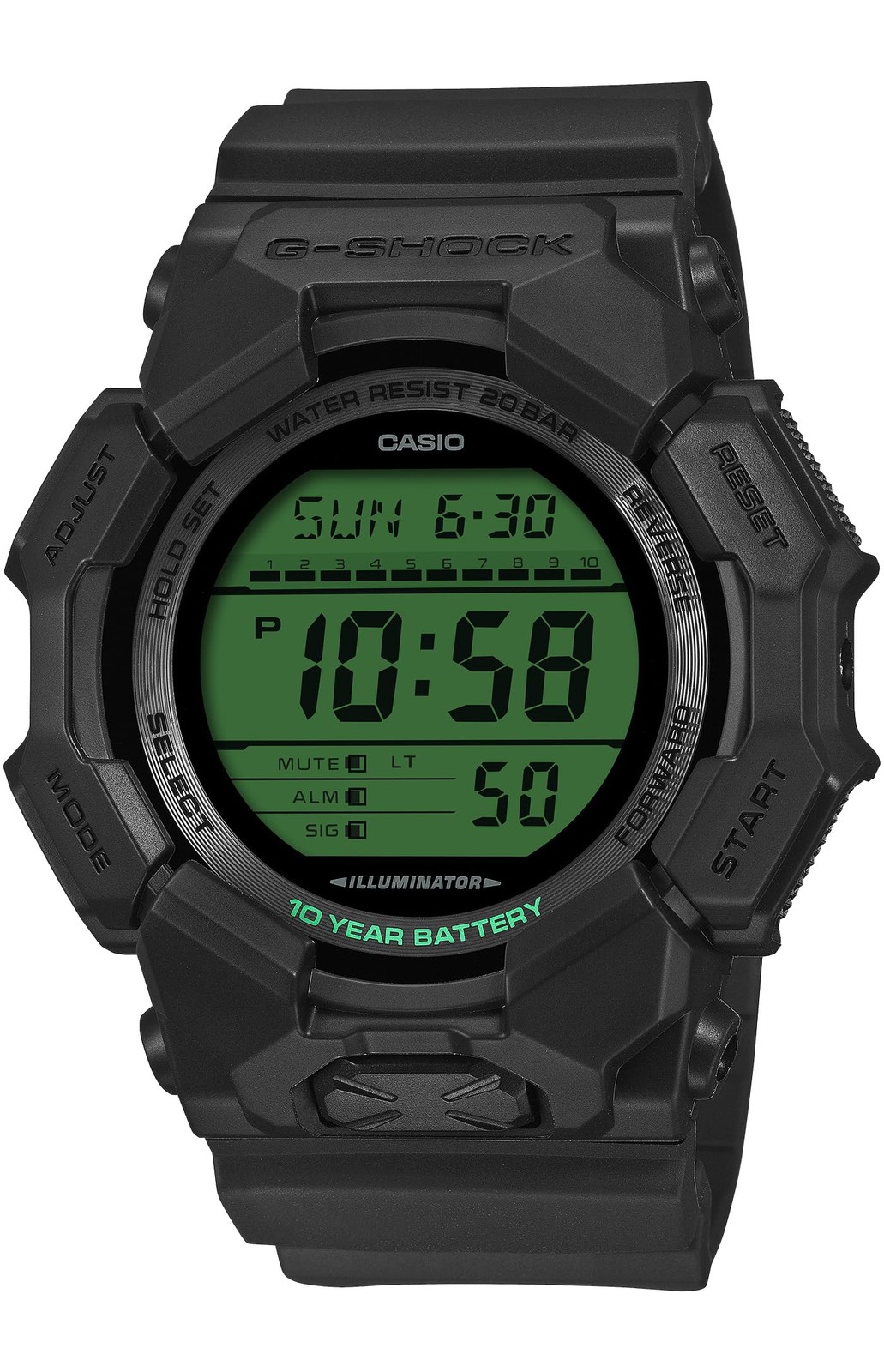 CASIO Men’s G-SHOCK GD-010BEG-1JF Black Electro Green 7