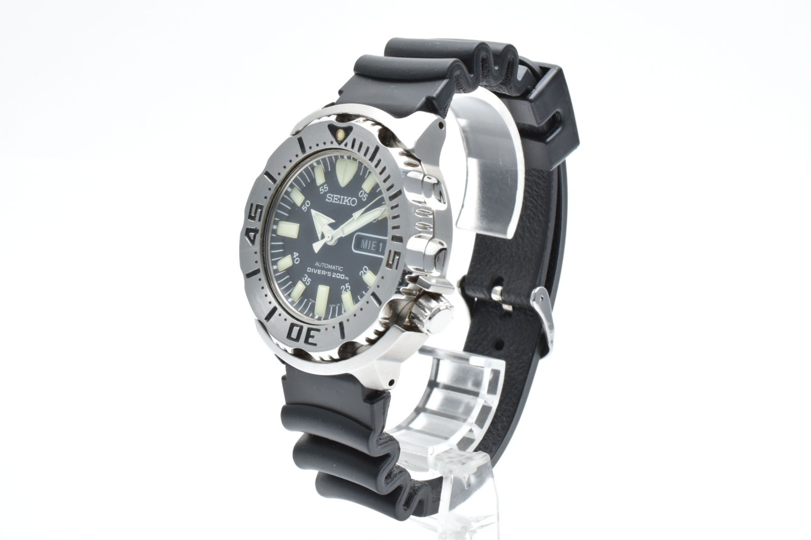 【NEAR MINT/BOX】SEIKO 7S26-0350 Black Monster Automatic Men’s Watch 42mm JAPAN
