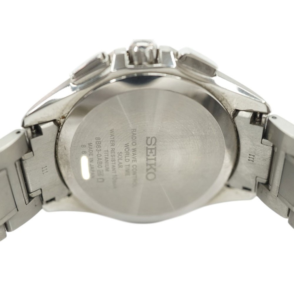 Seiko Flight Expert 8B63-0AB0 Titanium / Diamond 43mm Wristwatch #KNW2294