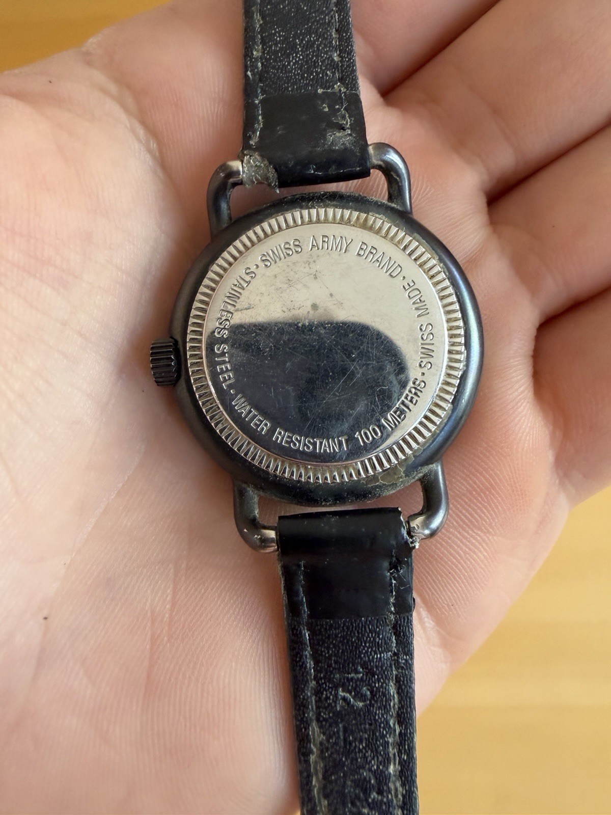Vintage 90’s Swiss Army Cavalry Gun Metal Womens Field Watch Glow Markers READ