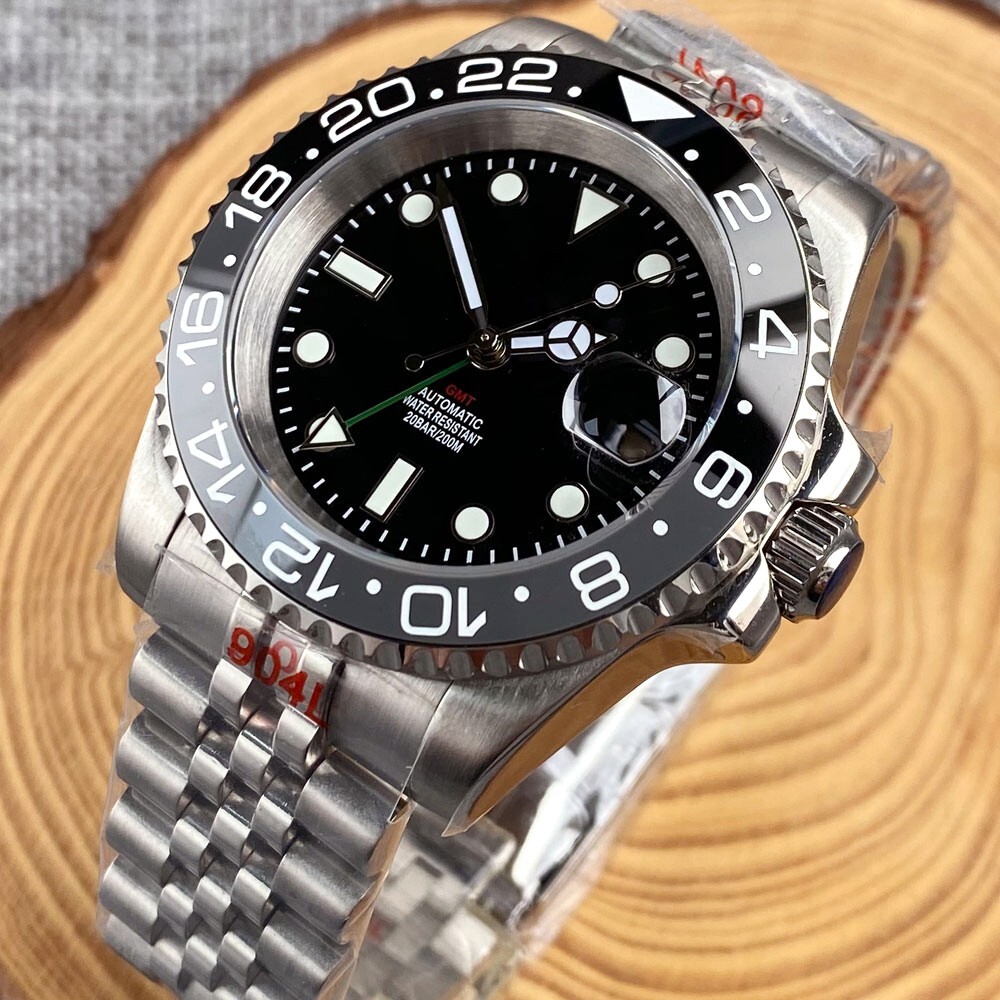 NH34 GMT 200M Dive Automatic Men Watch Sapphire Bi-directional Bezel 90 Clicks