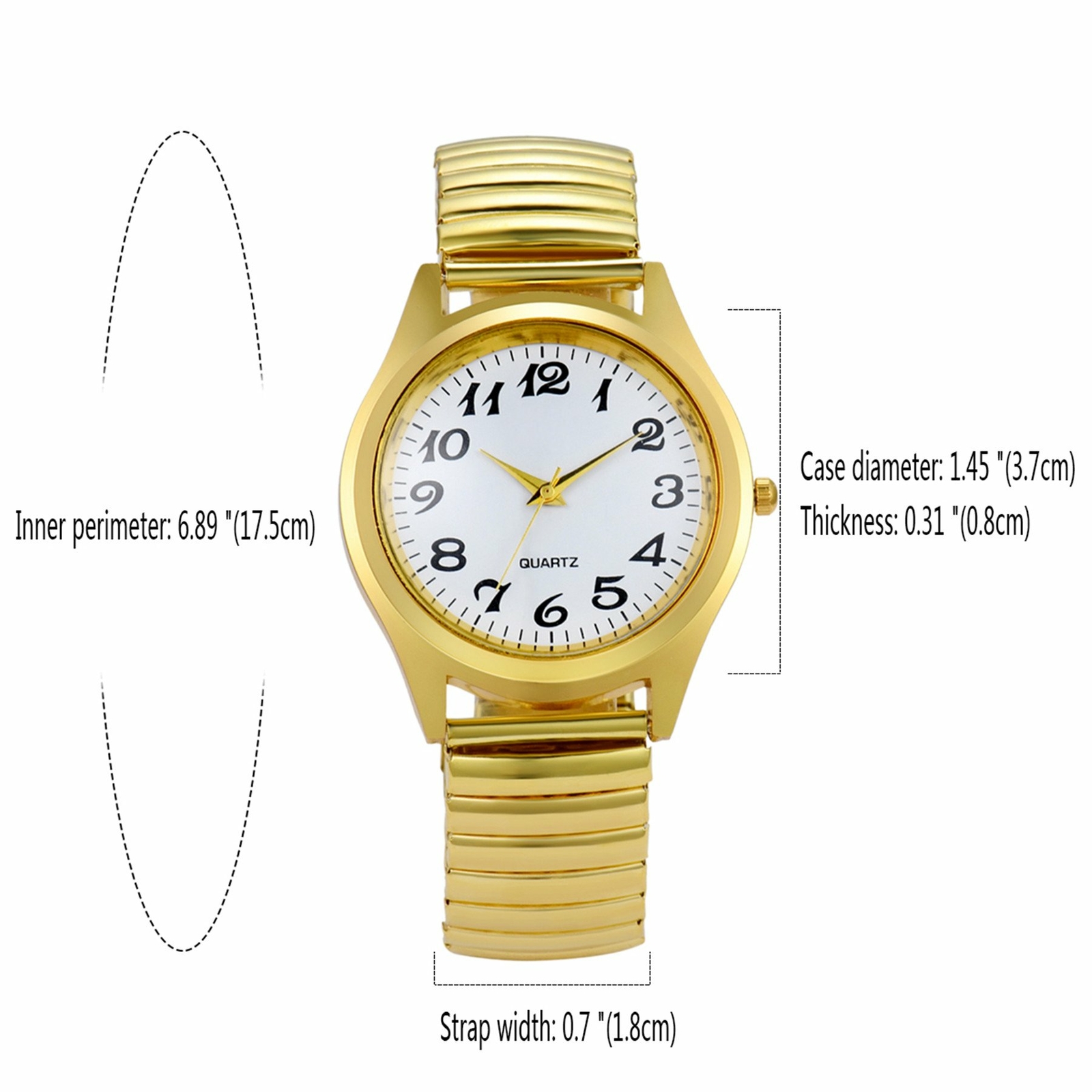 Men’s Luxury Gold Tone Analog Quartz Wrist Watch Sports Wristwatch Business Gift