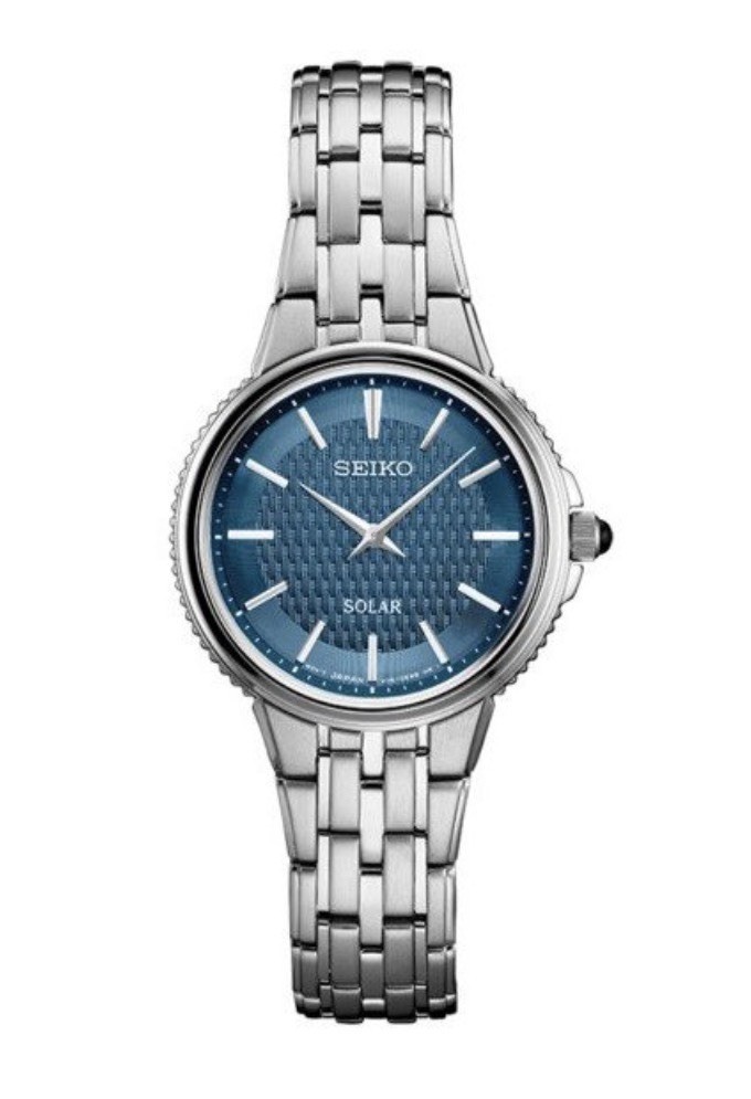 Seiko Solar Essentials Women’s Watch SUP393 Stainless Steel Bracelet New in Box