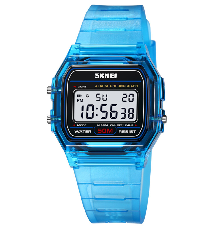 SKMEI Women Sweet Sport Watch Fashion Digital Colorful Watch Transparent