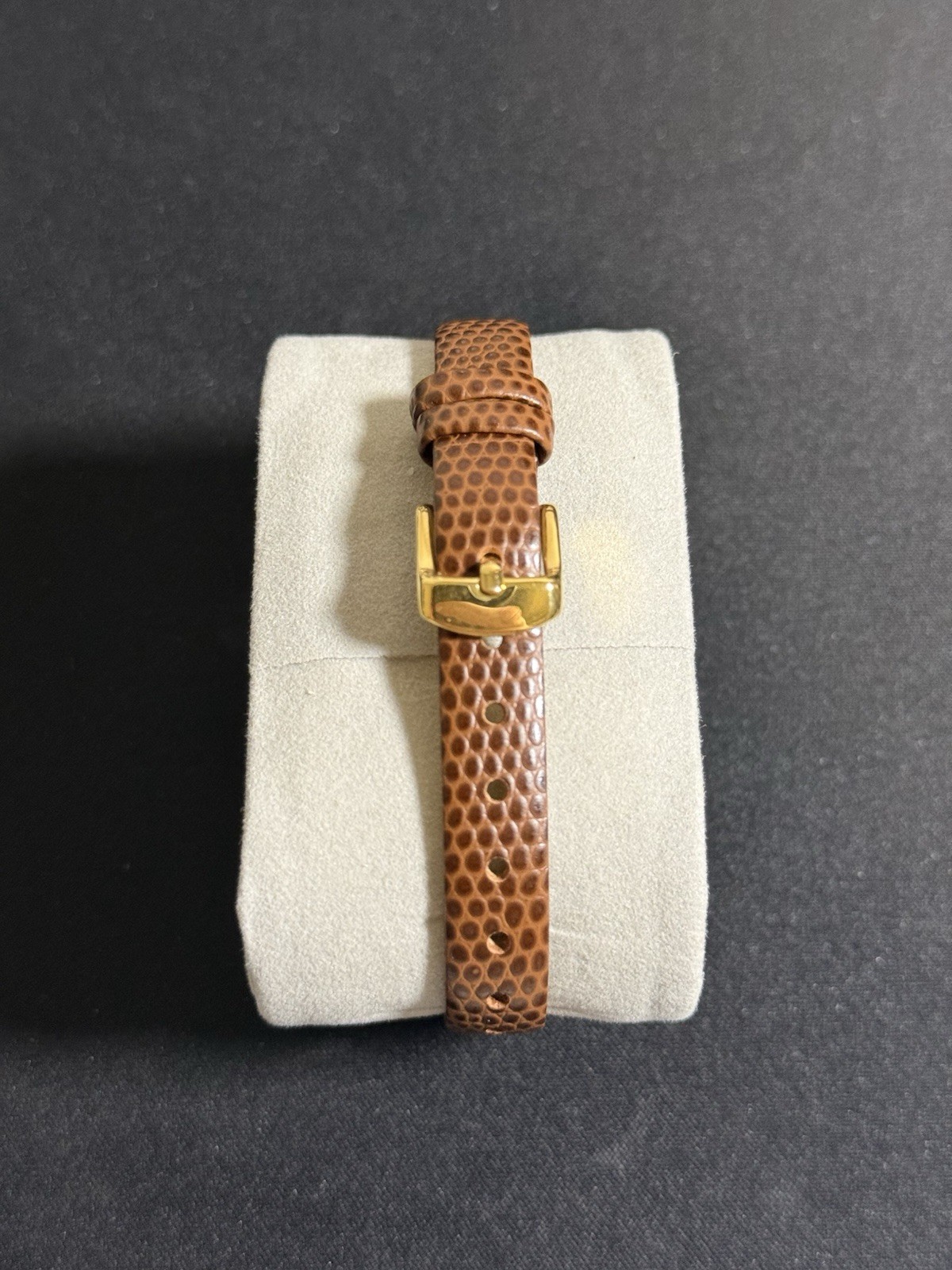Vintage 1970 Lucerne Octagonal Clear Brown Acrylic Case MCM Gold Dial 40MM Watch
