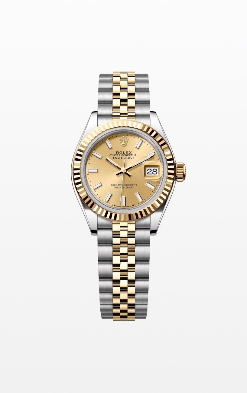 Rolex Ladies Steel & Gold Datejust 28mm 279173 Champagne Baton Dial 2023 Unworn