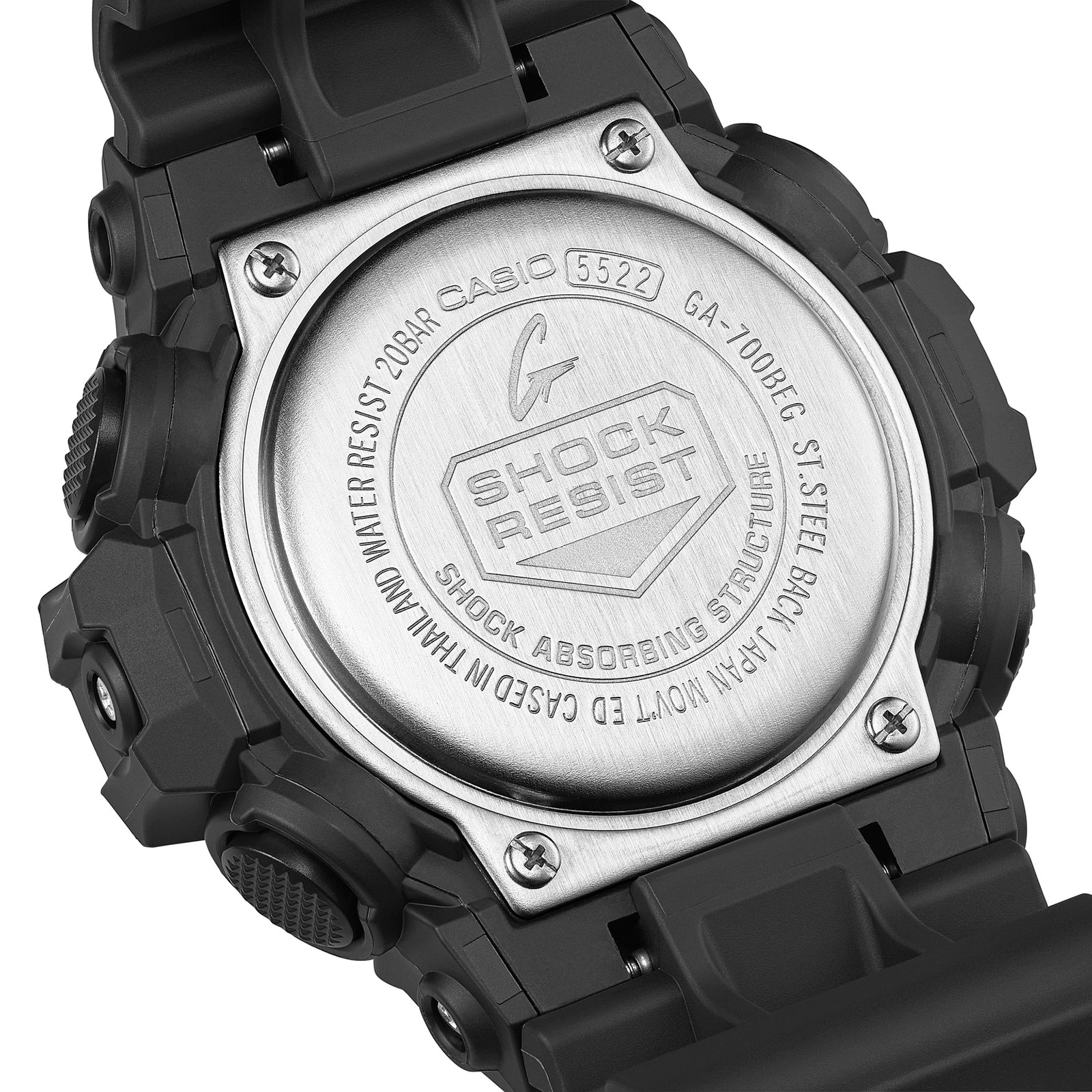 Casio G-Shock GA700BEG-1A Unisex Black Resin Digital Analog GA-700 Series Watch