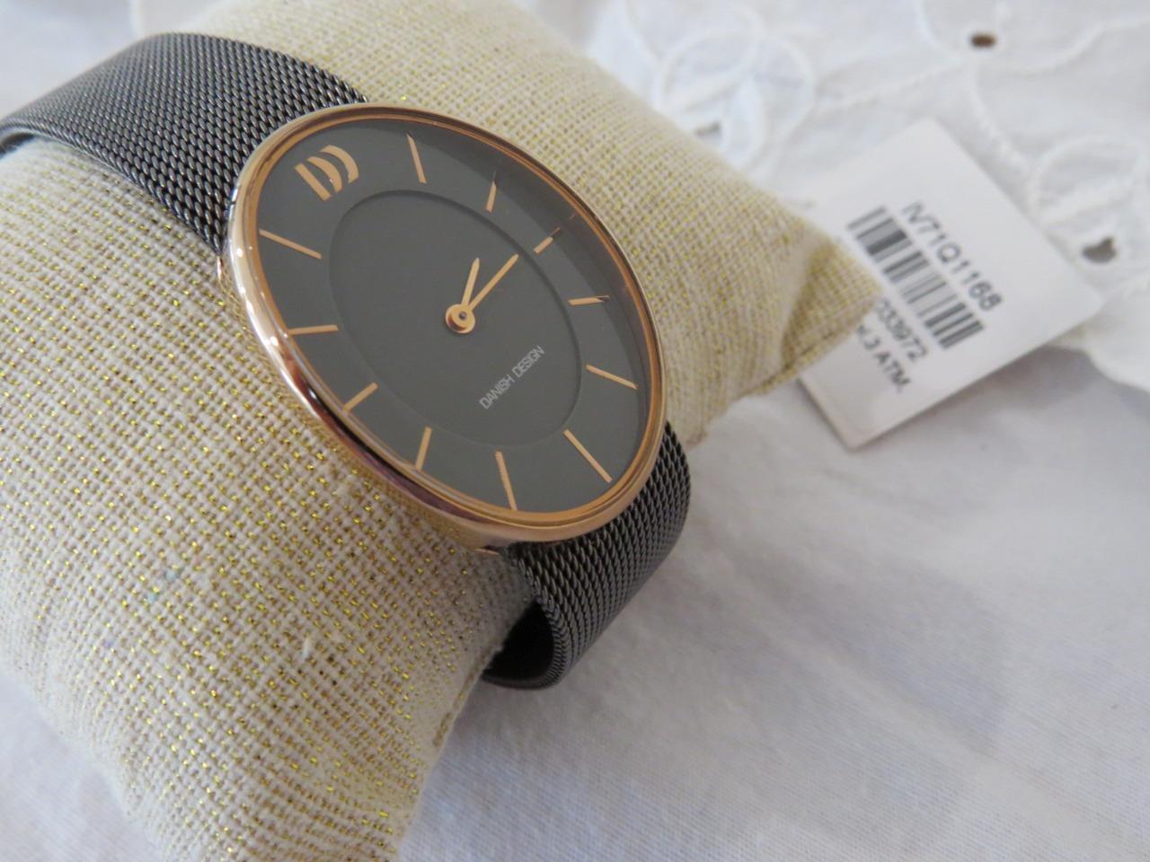 Women’s Danish Design Rose Gold & Gun Metal Mesh Bracelet Watch NWT