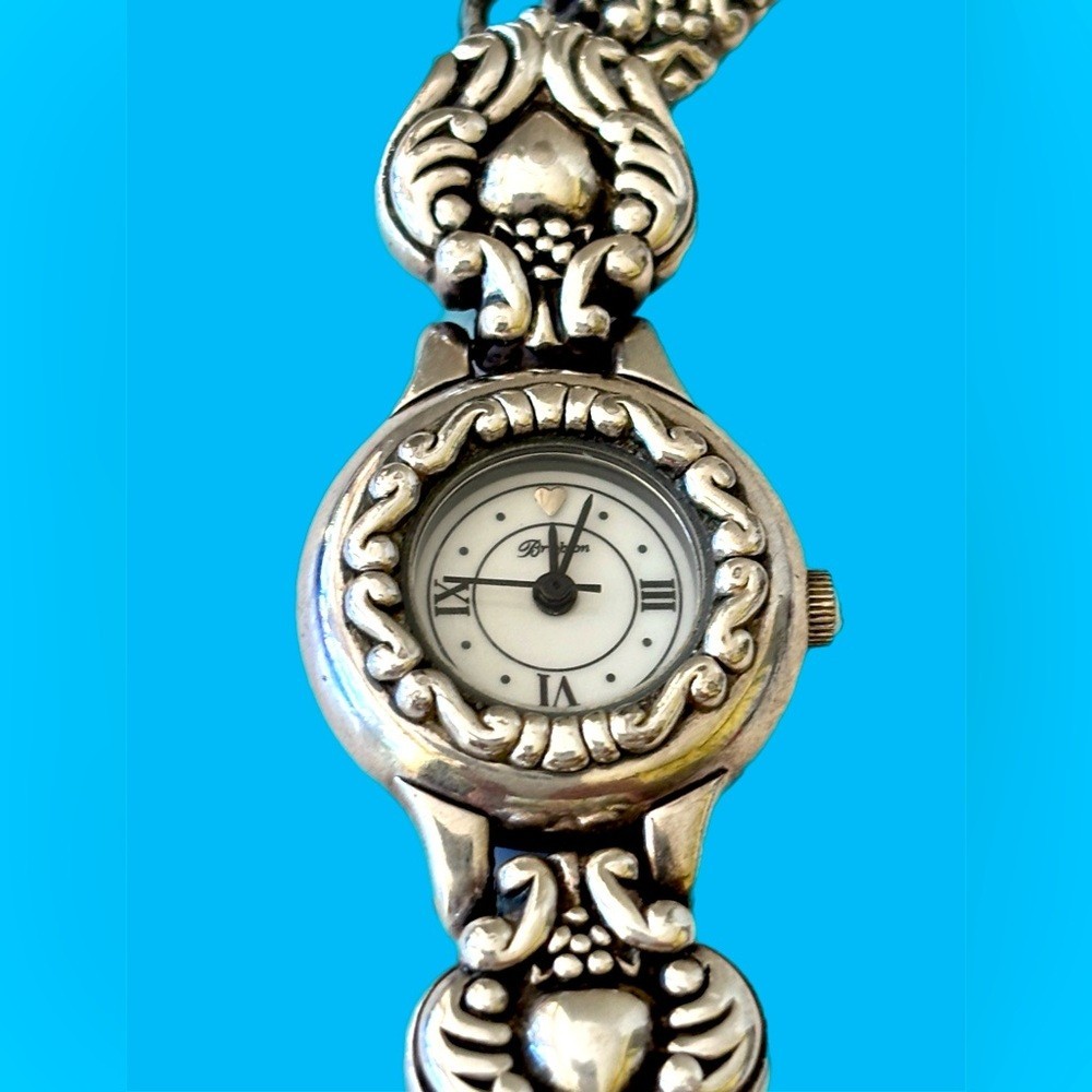 Brighton Florence Silver Watch silver plated design on the band. New battery