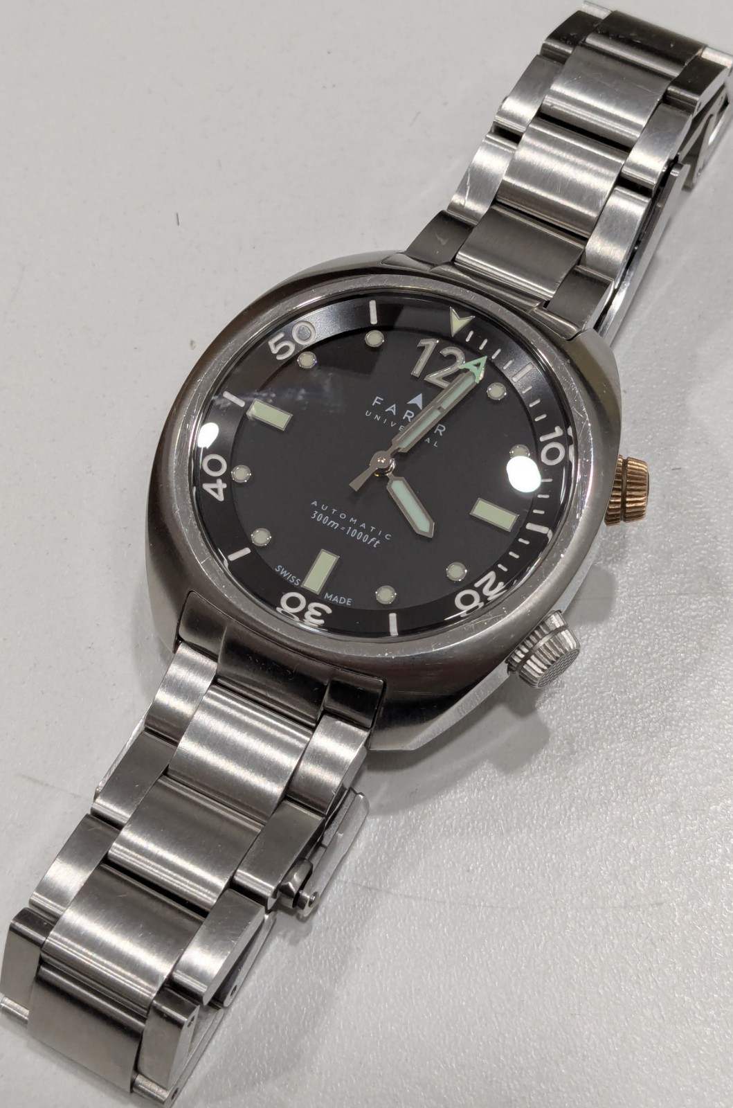 Farer Aqua Compressor Endeavour 41.5mm Mens Watch Stainless Steel