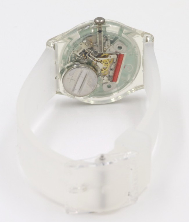 New Swiss Swatch Originals SWAN LAKE Matte Silicone Women Watch 34mm GE294 $75