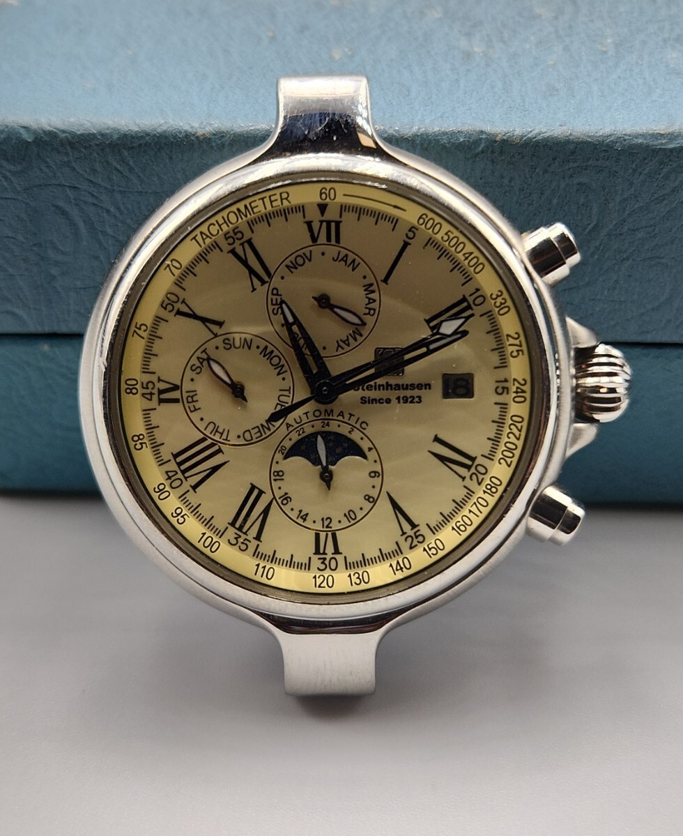 Steinhausen Stainless Steel Tachometer Automatic Triple Date Moon Chronometer…