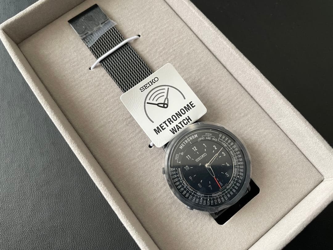SEIKO Metronome Watch Standard Line Metal Mesh Black SMW009A