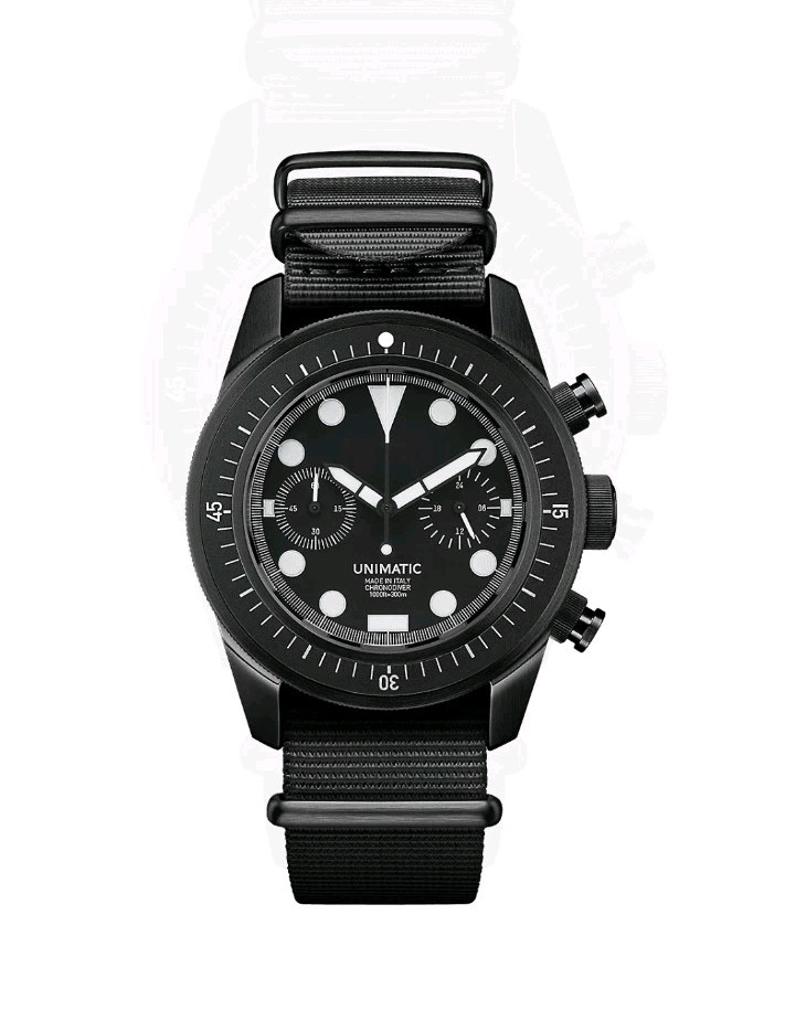 NEW Unimatic U3-FN Modello Tre Chrono Diver Black DLC Watch Limited Edition 300