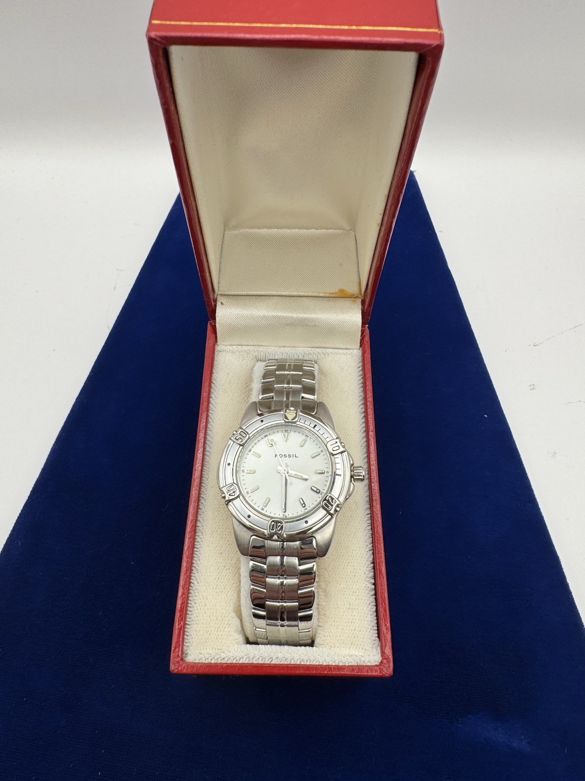 Fossil PR-5007 Stainless Steel Quartz Analog Water-Resistant Wristwatch with Box