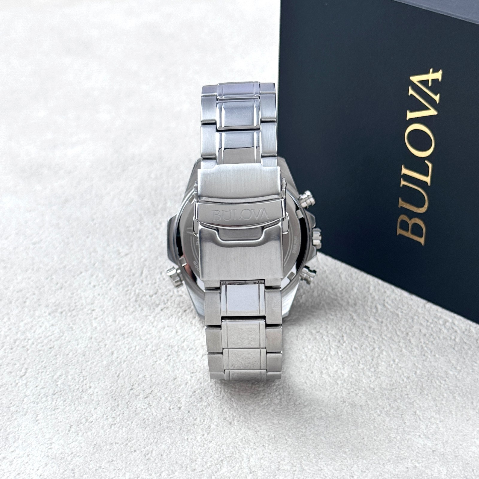 Bulova Marine Star 96B256 Blue Dial Stainless Steel Quartz Men’s Watch 43MM